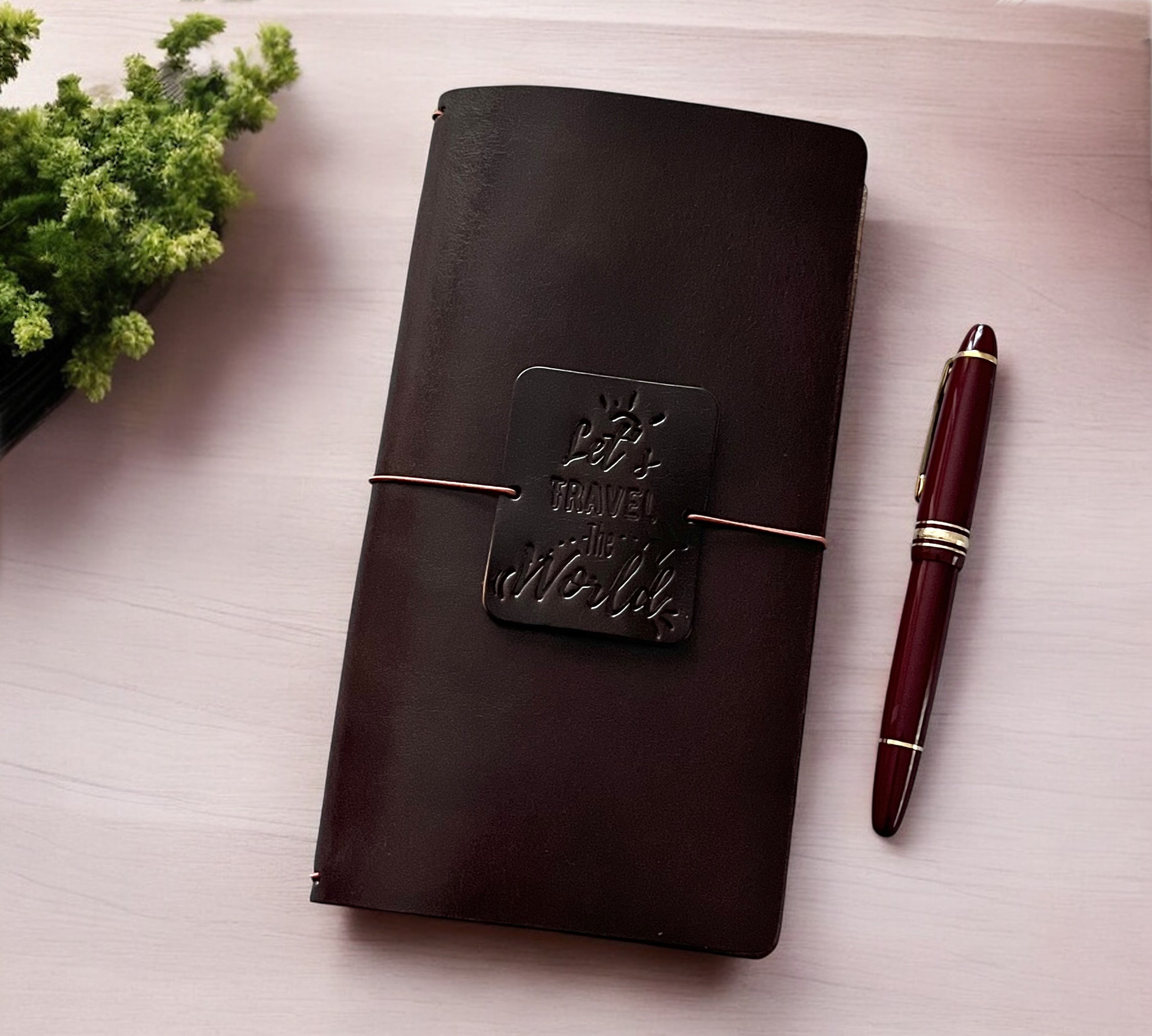 DERİ DEFTER KILIFI-KOYU KAHVE