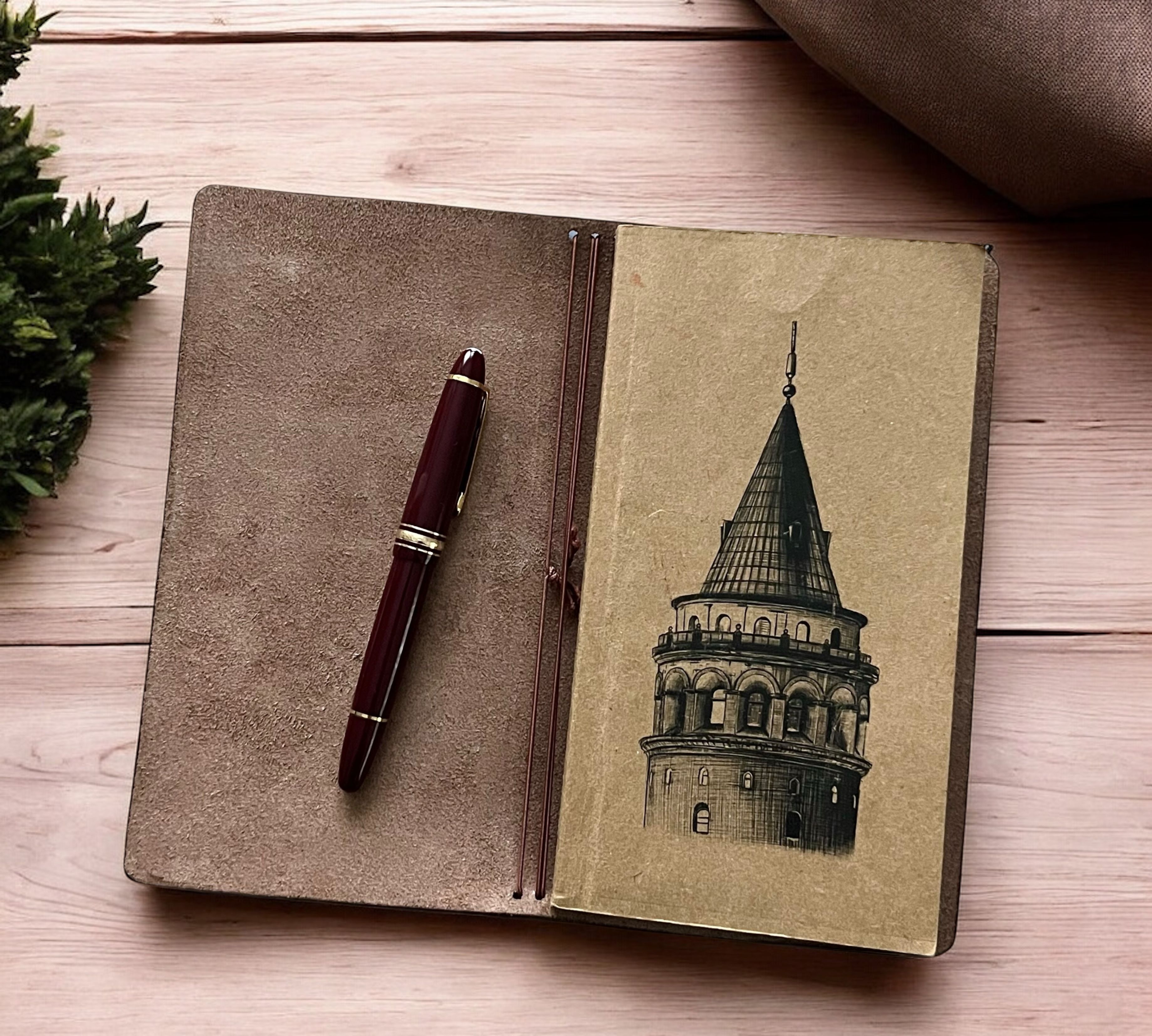 DERİ DEFTER KILIFI-KOYU KAHVE