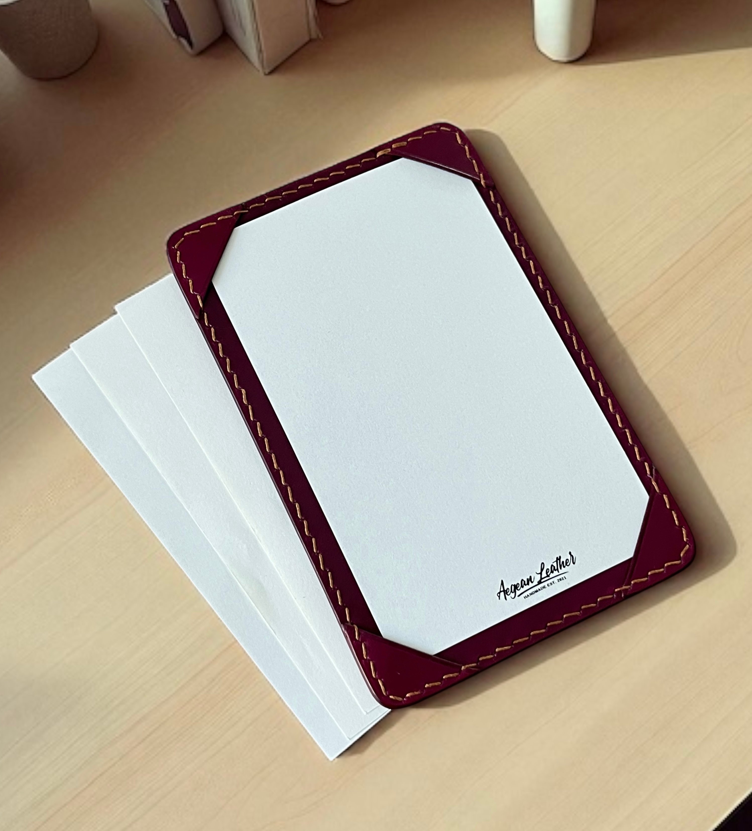 LEATHER JOTTER PAD-PUPRLE
