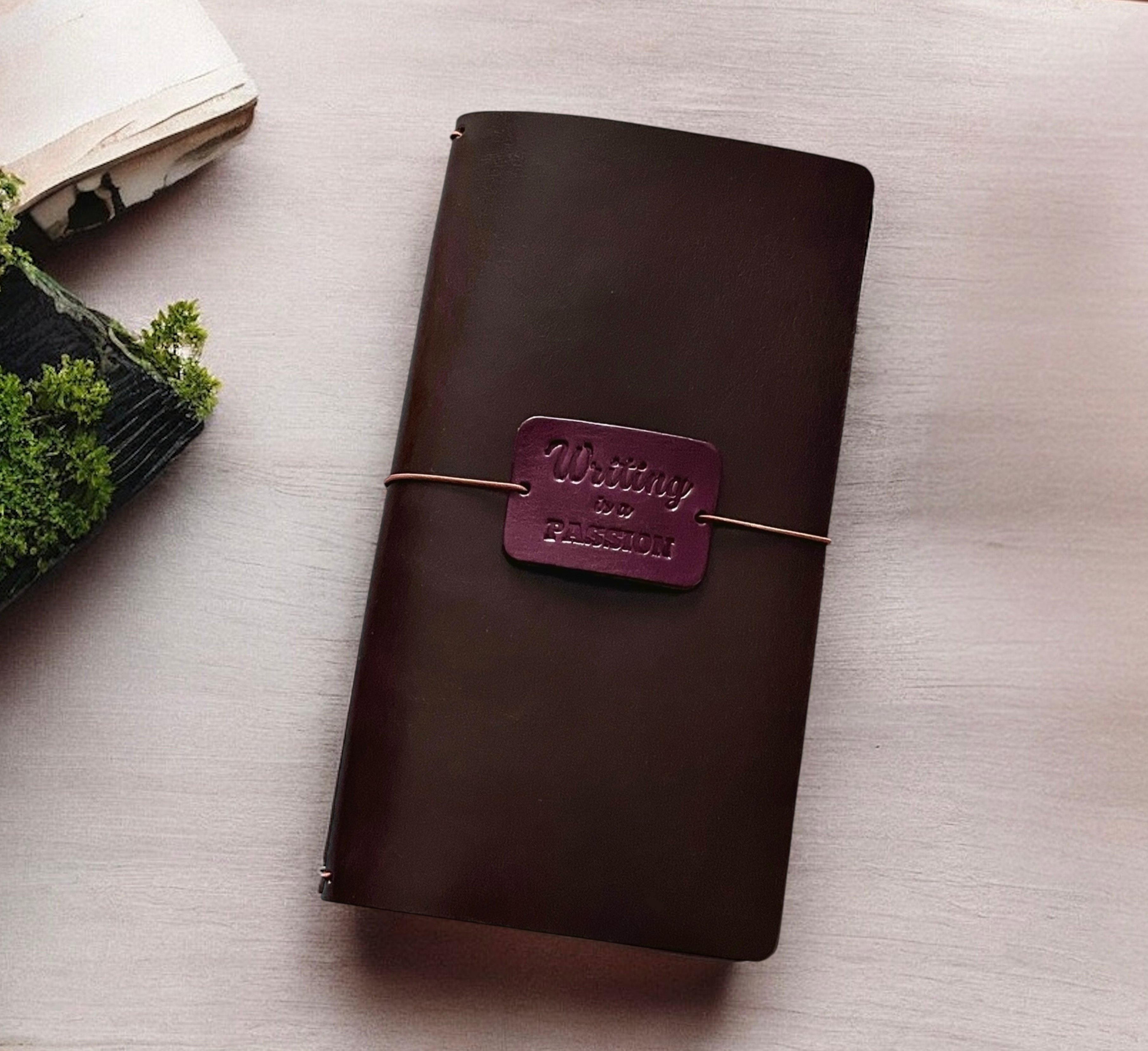 DERİ DEFTER KILIFI-KOYU KAHVE