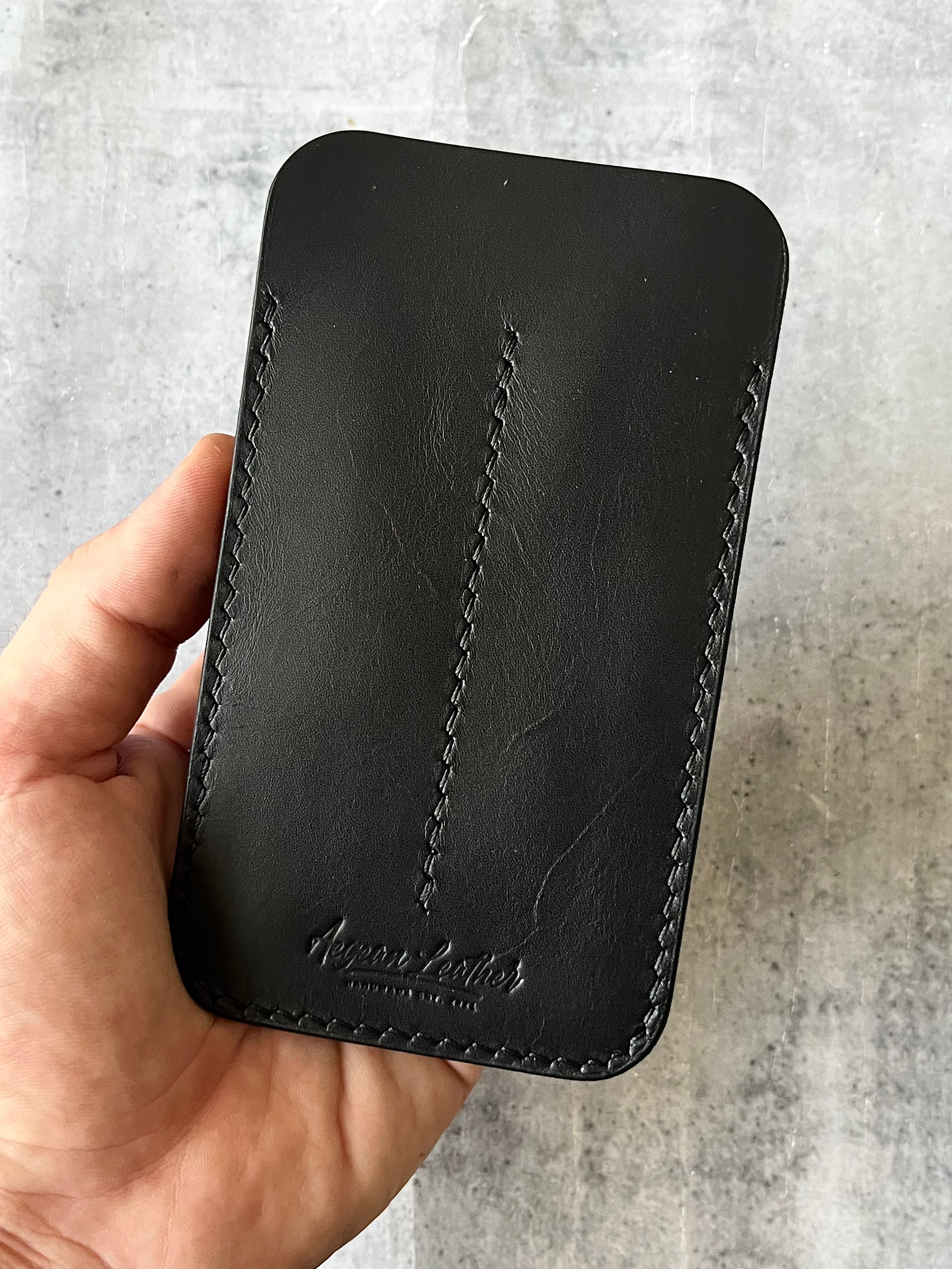 LEATHER DOUBLE PEN SLEEVE-BLACK