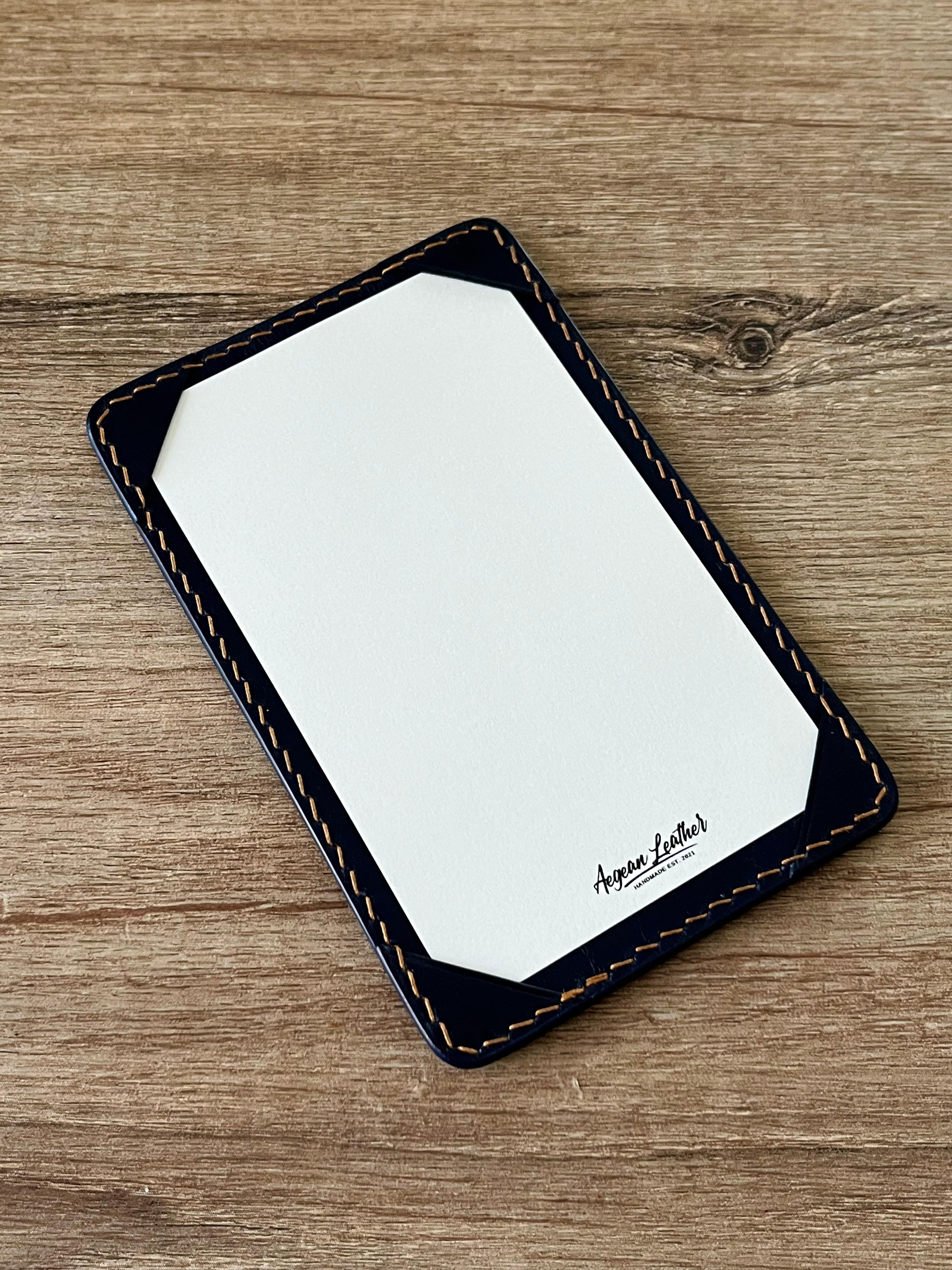 LEATHER JOTTER PAD-NAVY BLUE