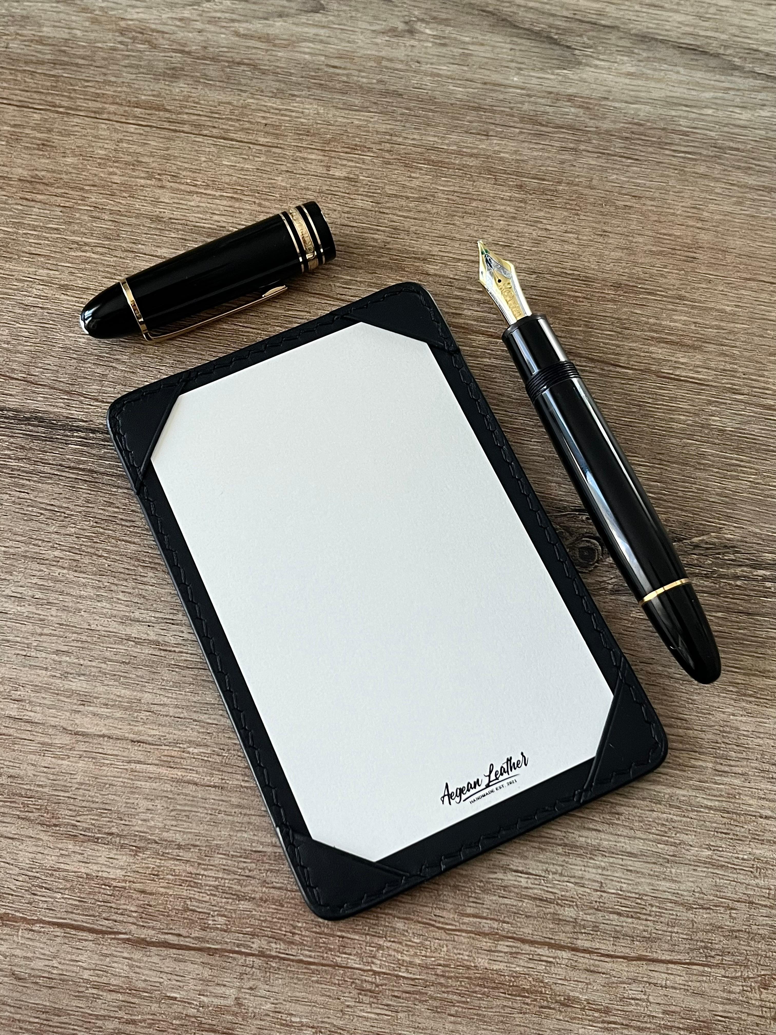 LEATHER JOTTER PAD-BLACK