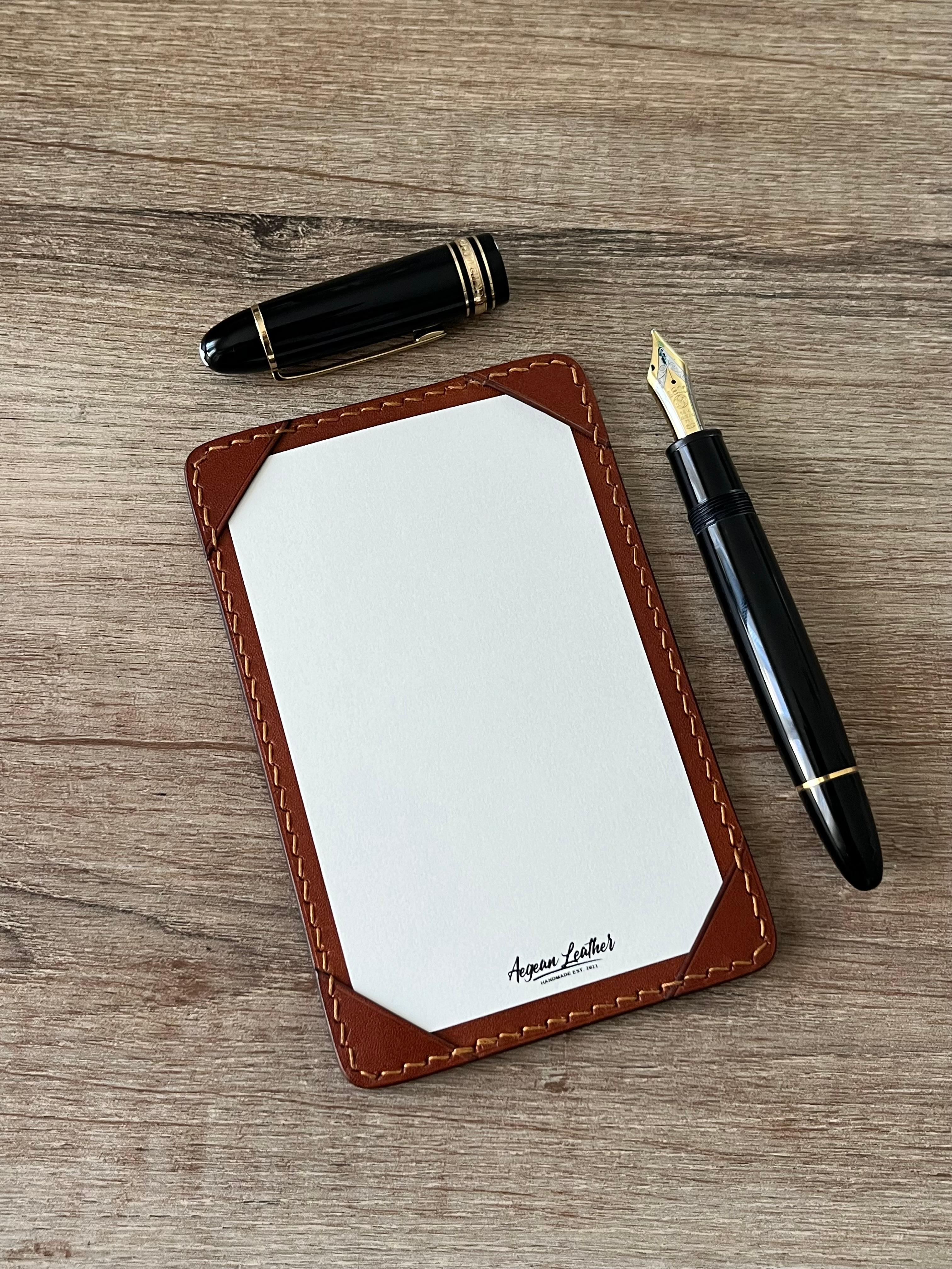LEATHER JOTTER PAD-COGNAC