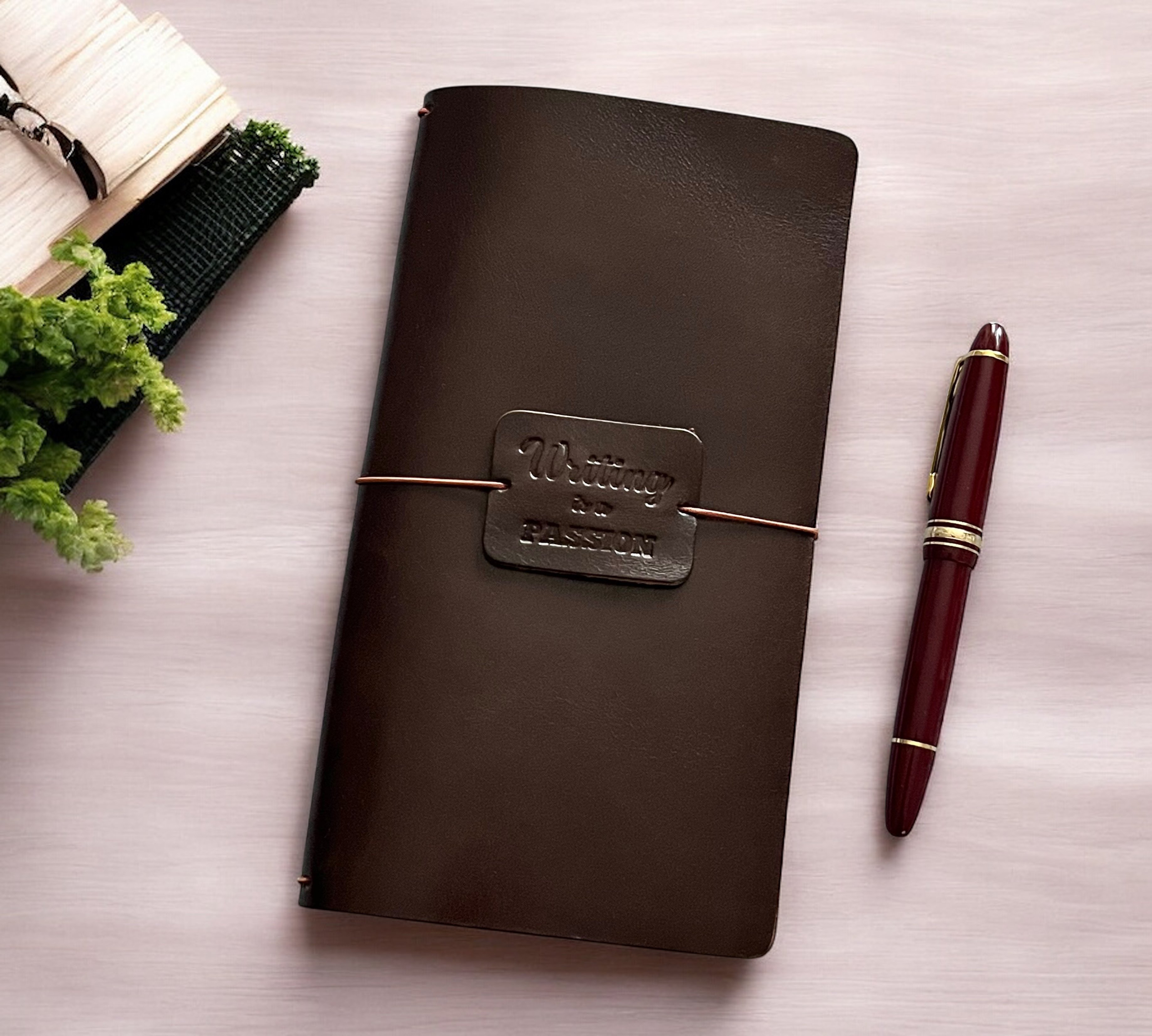 DERİ DEFTER KILIFI-KOYU KAHVE