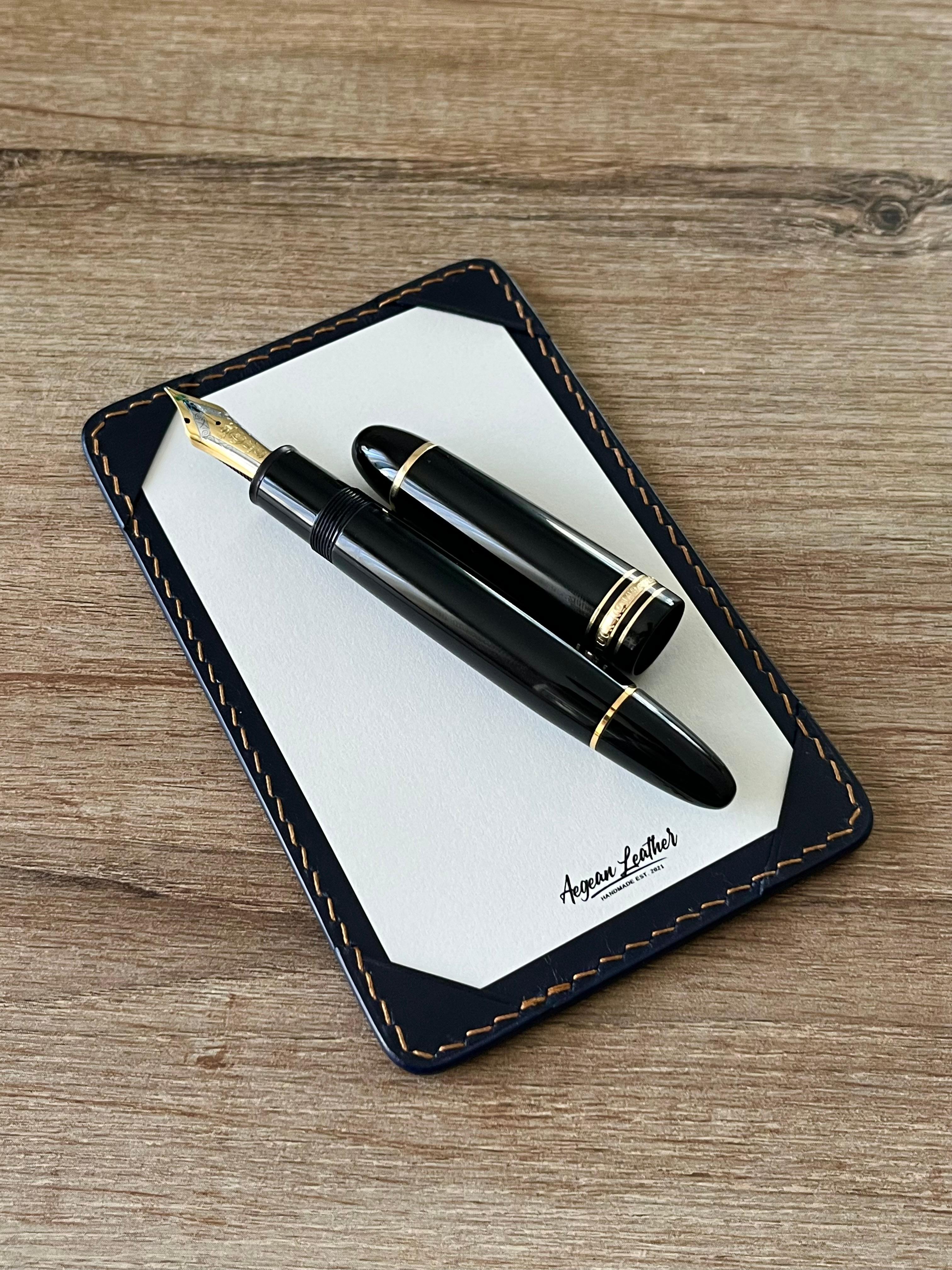 LEATHER JOTTER PAD-NAVY BLUE