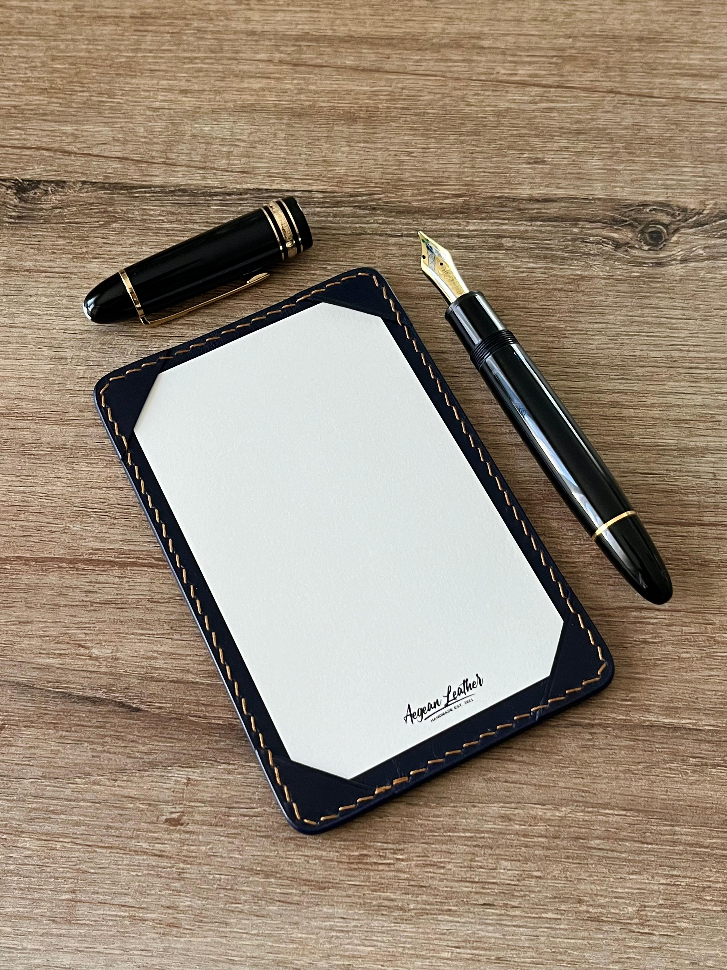 LEATHER JOTTER PAD-NAVY BLUE