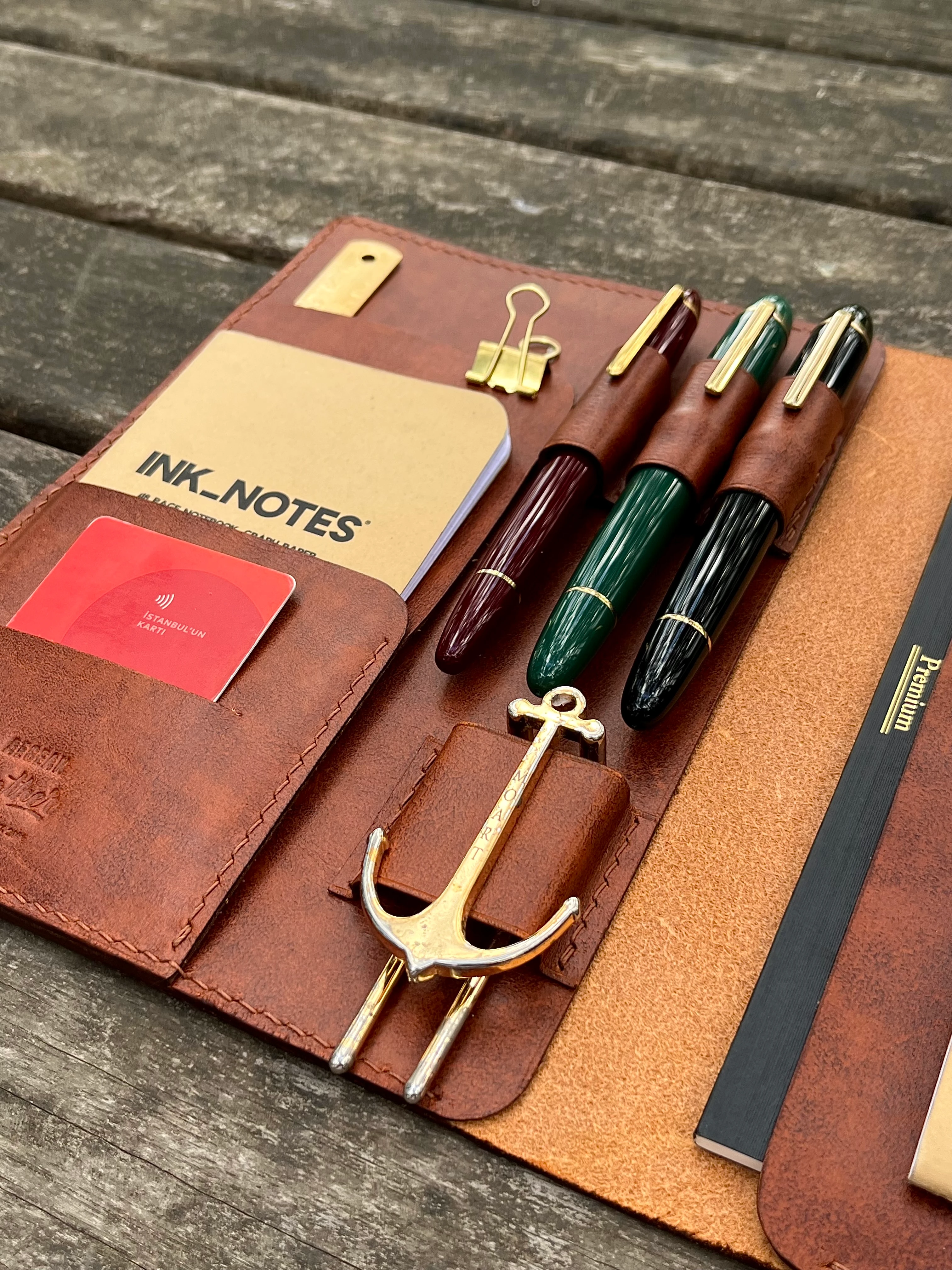 A5 LEATHER PORTFOLIO-Brown