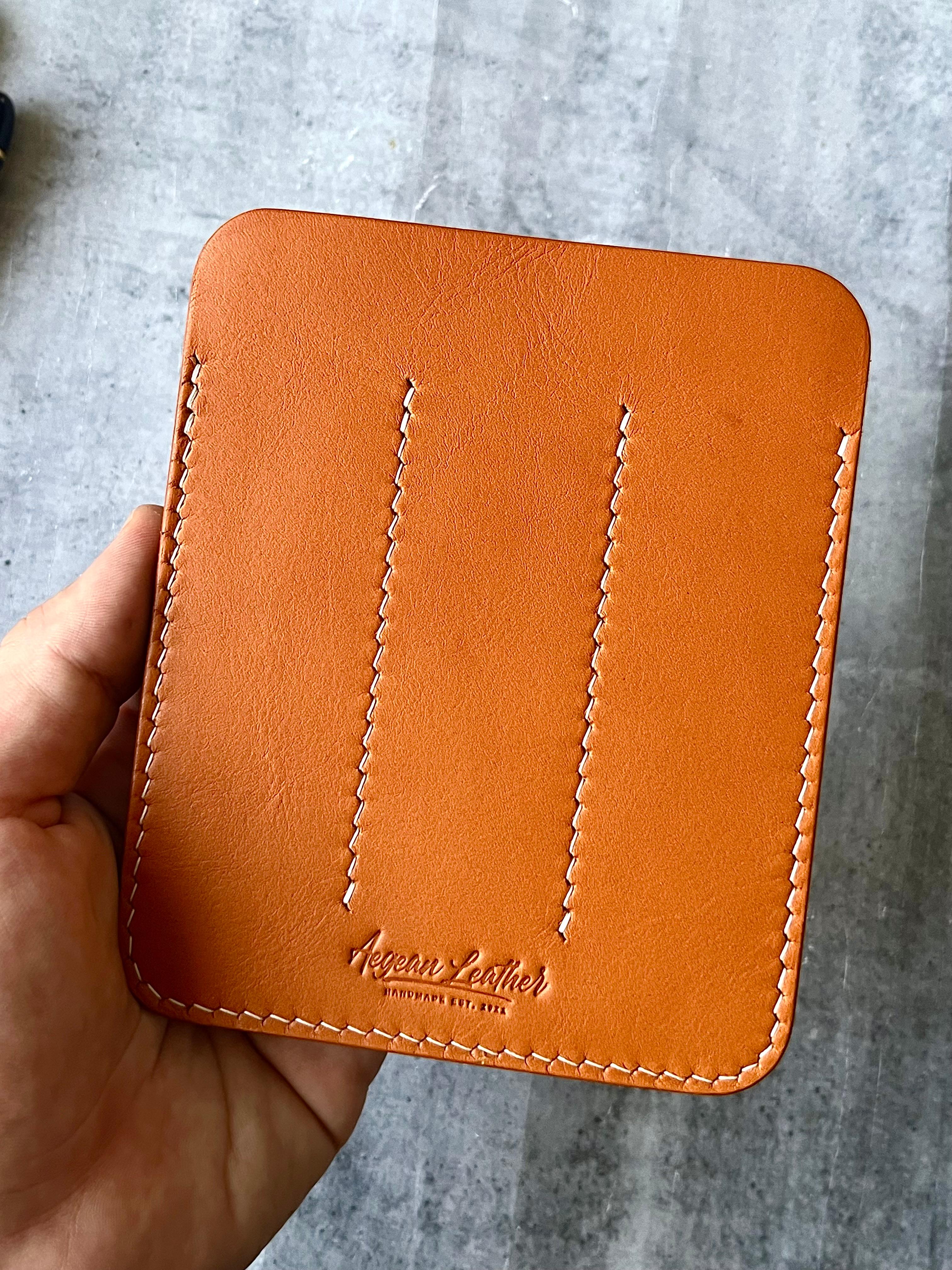 LEATHER TRIPLE PEN SLEEVE-TAN