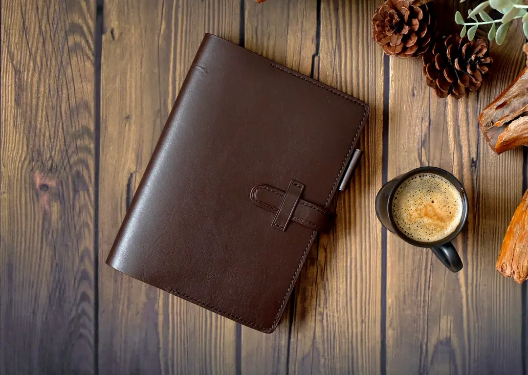 COFFEE LEATHER NOTEBOOK COVER