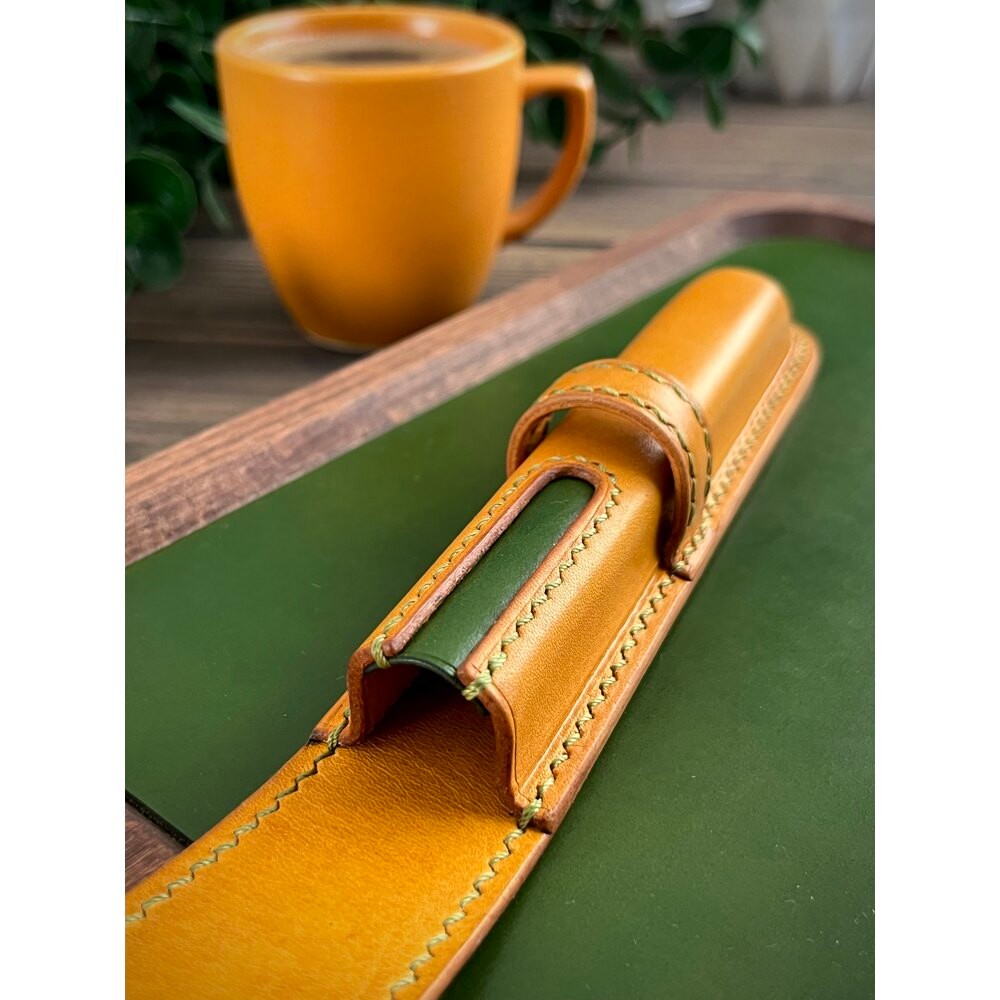 LEMON LEATHER SINGLE PEN CASE