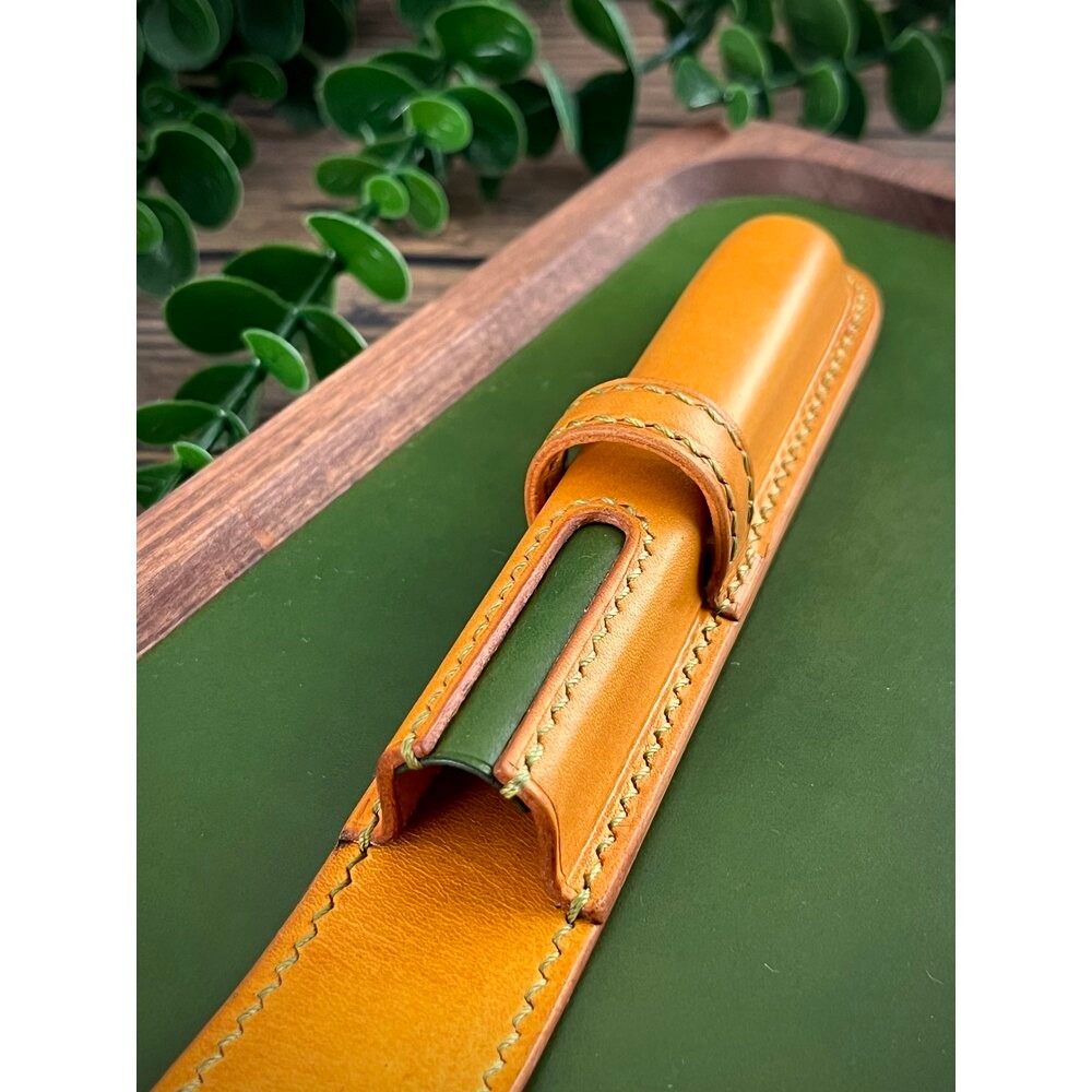 LEMON LEATHER SINGLE PEN CASE