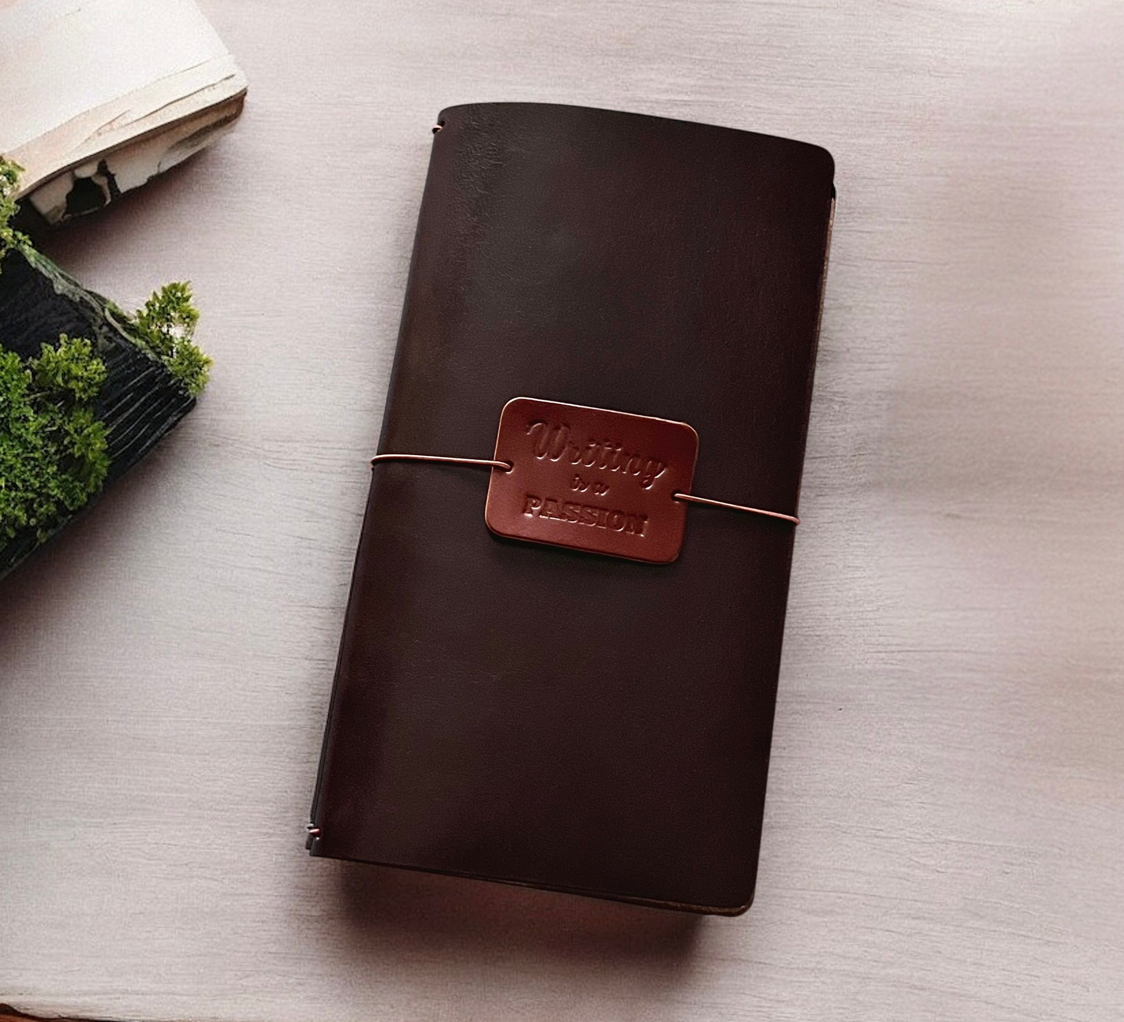 DERİ DEFTER KILIFI-KOYU KAHVE