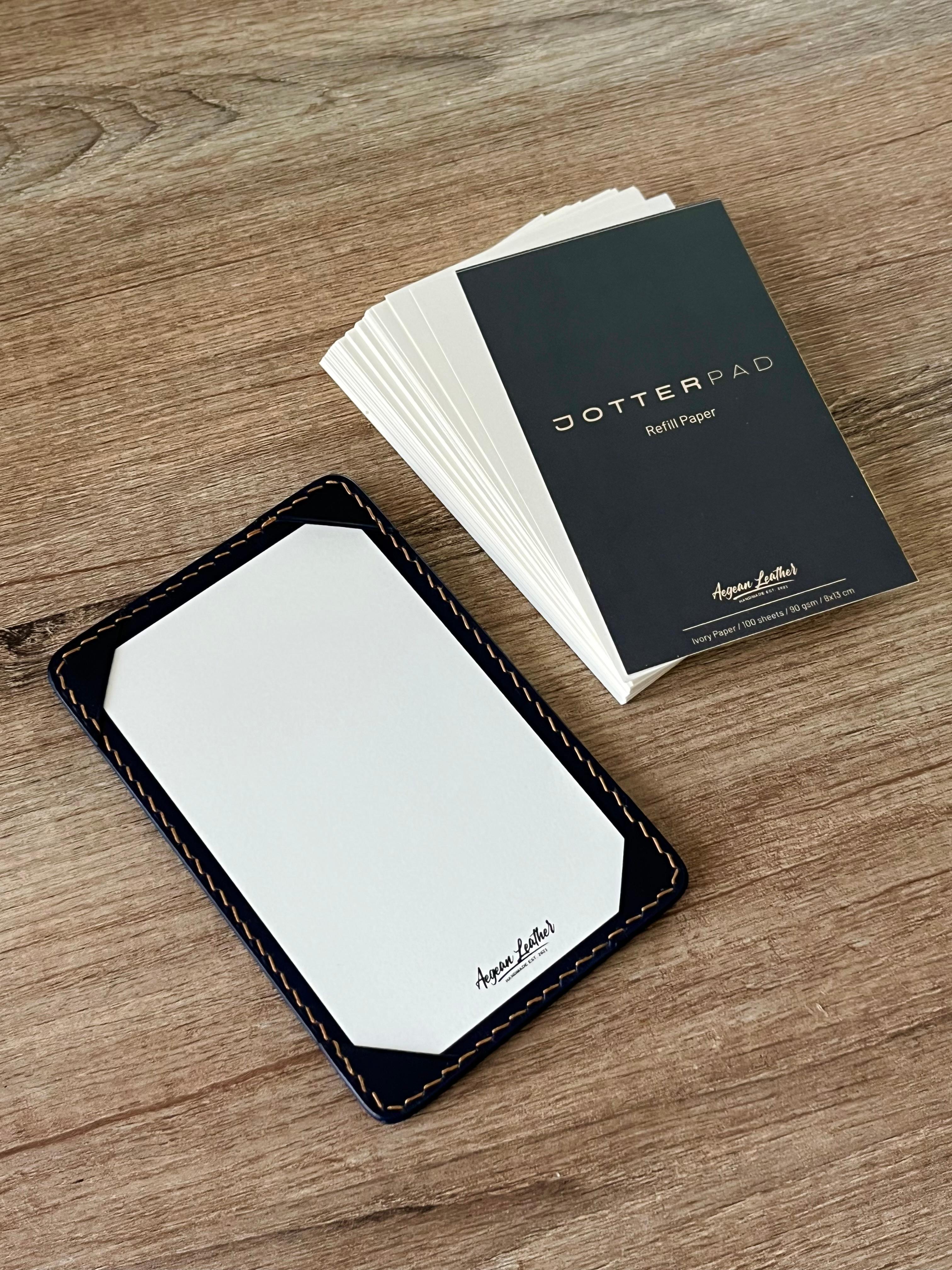 LEATHER JOTTER PAD-NAVY BLUE