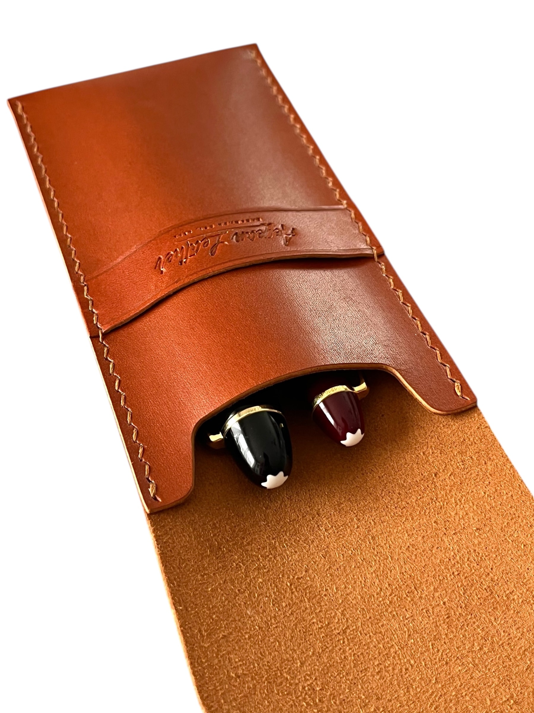 SIGNATURE PEN CASE-COGNAC