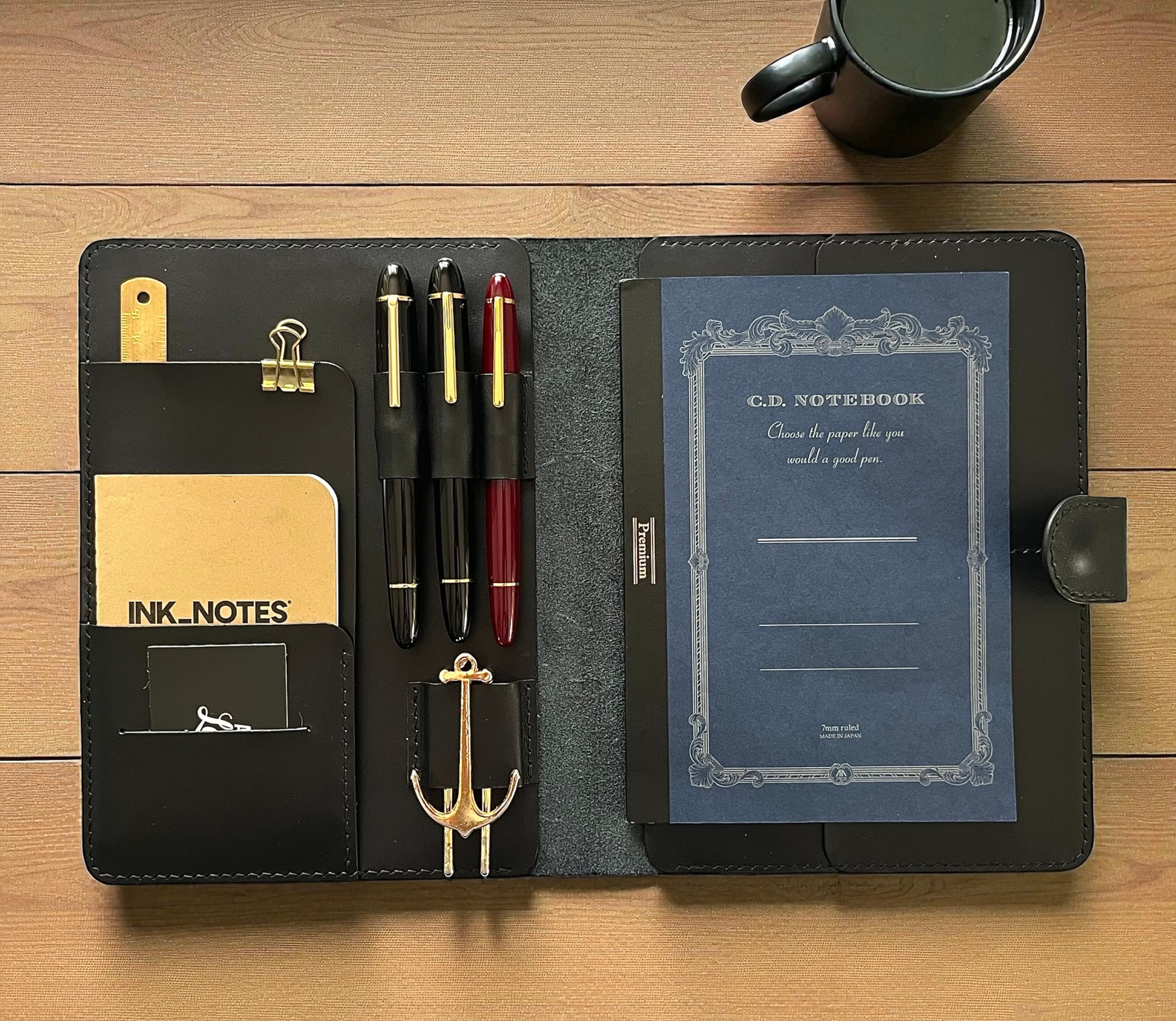A5 LEATHER PORTFOLIO-Black