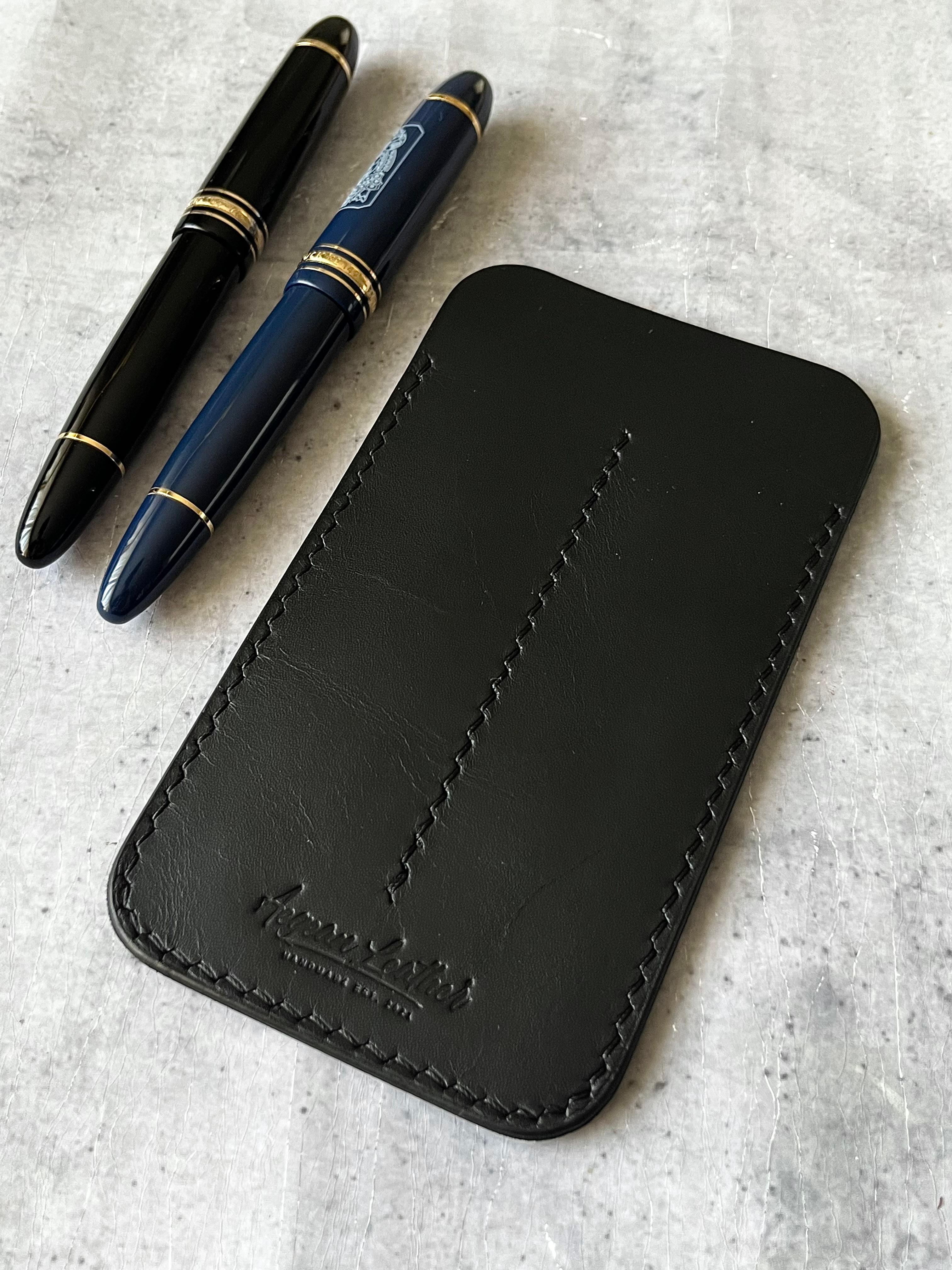 LEATHER DOUBLE PEN SLEEVE-BLACK