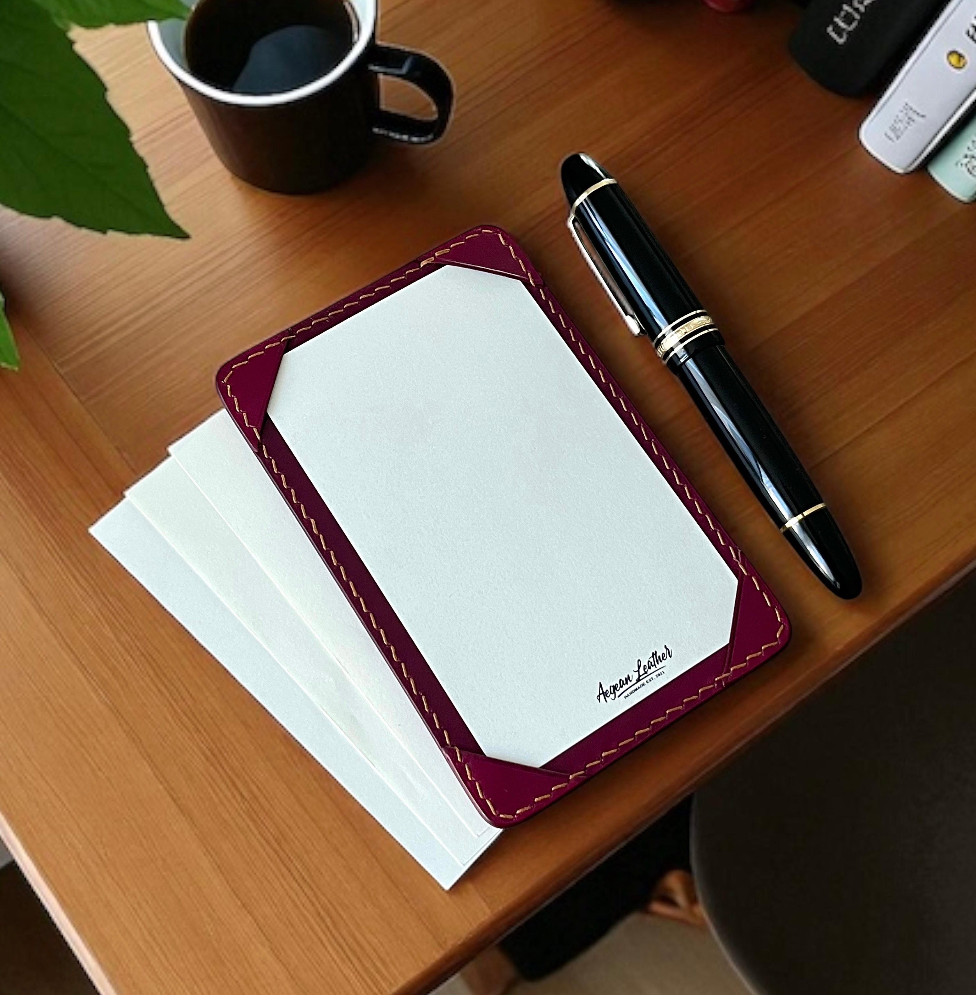 LEATHER JOTTER PAD-PUPRLE