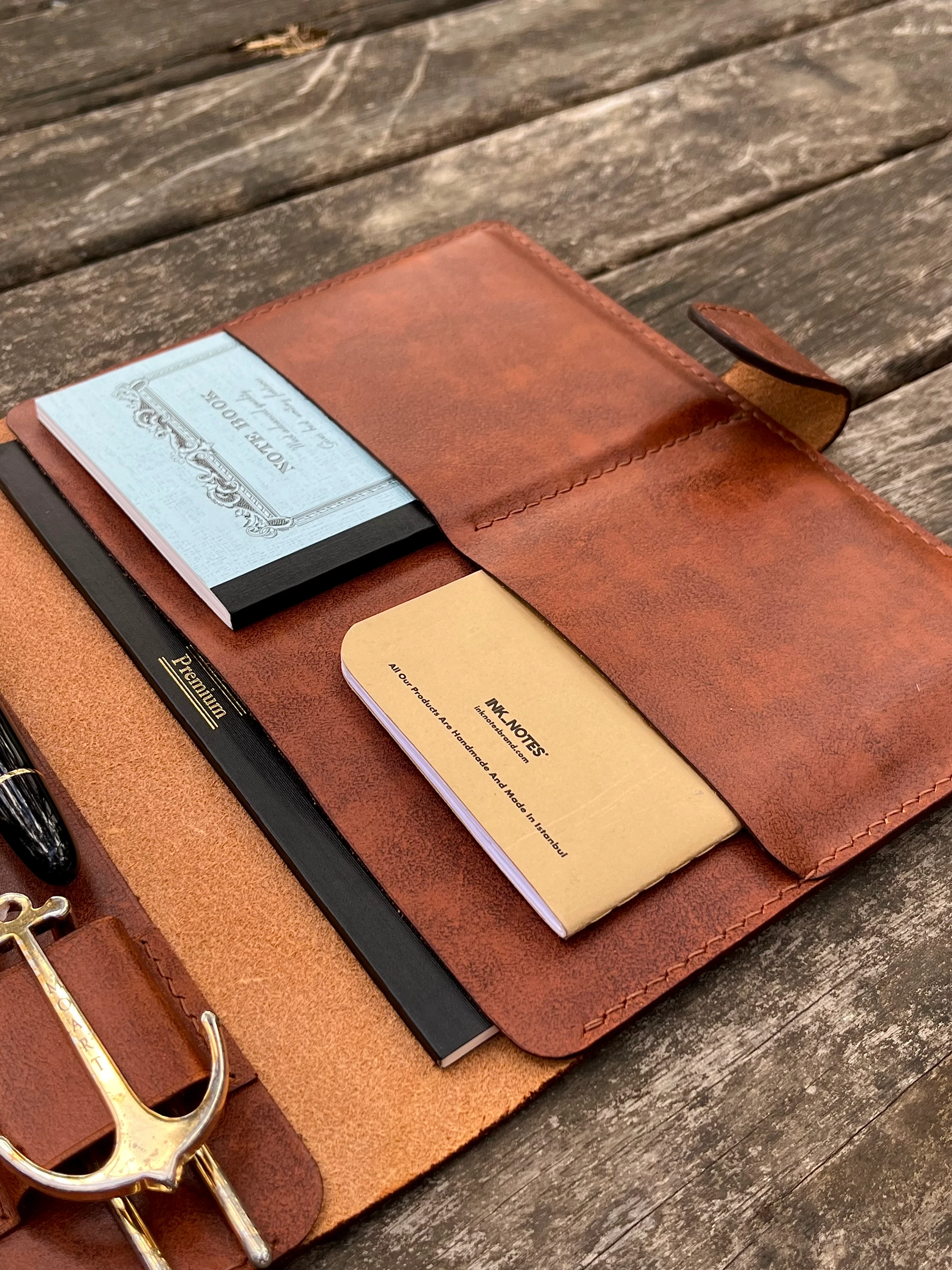 A5 LEATHER PORTFOLIO-Brown