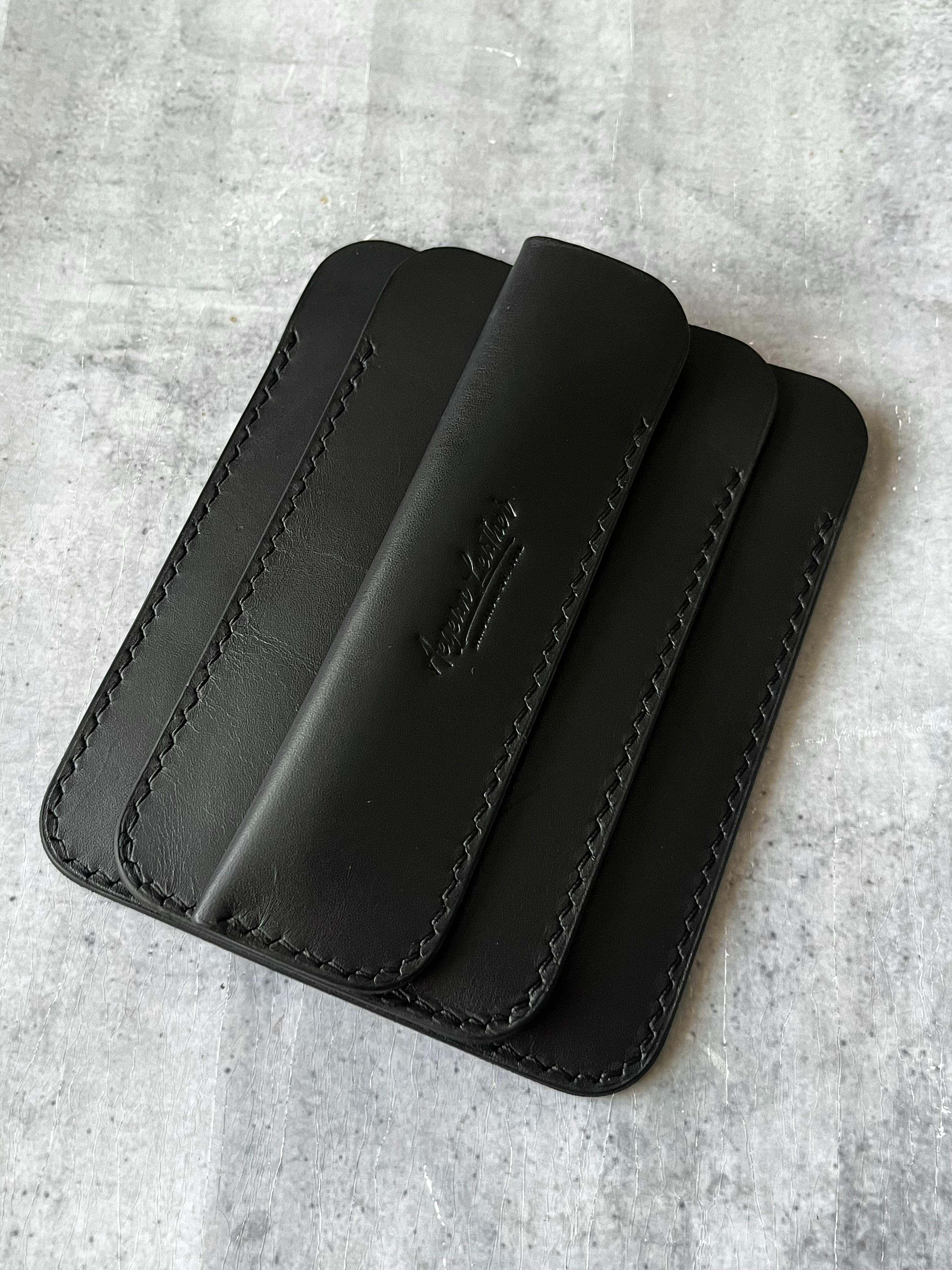 LEATHER TRIPLE PEN SLEEVE-BLACK