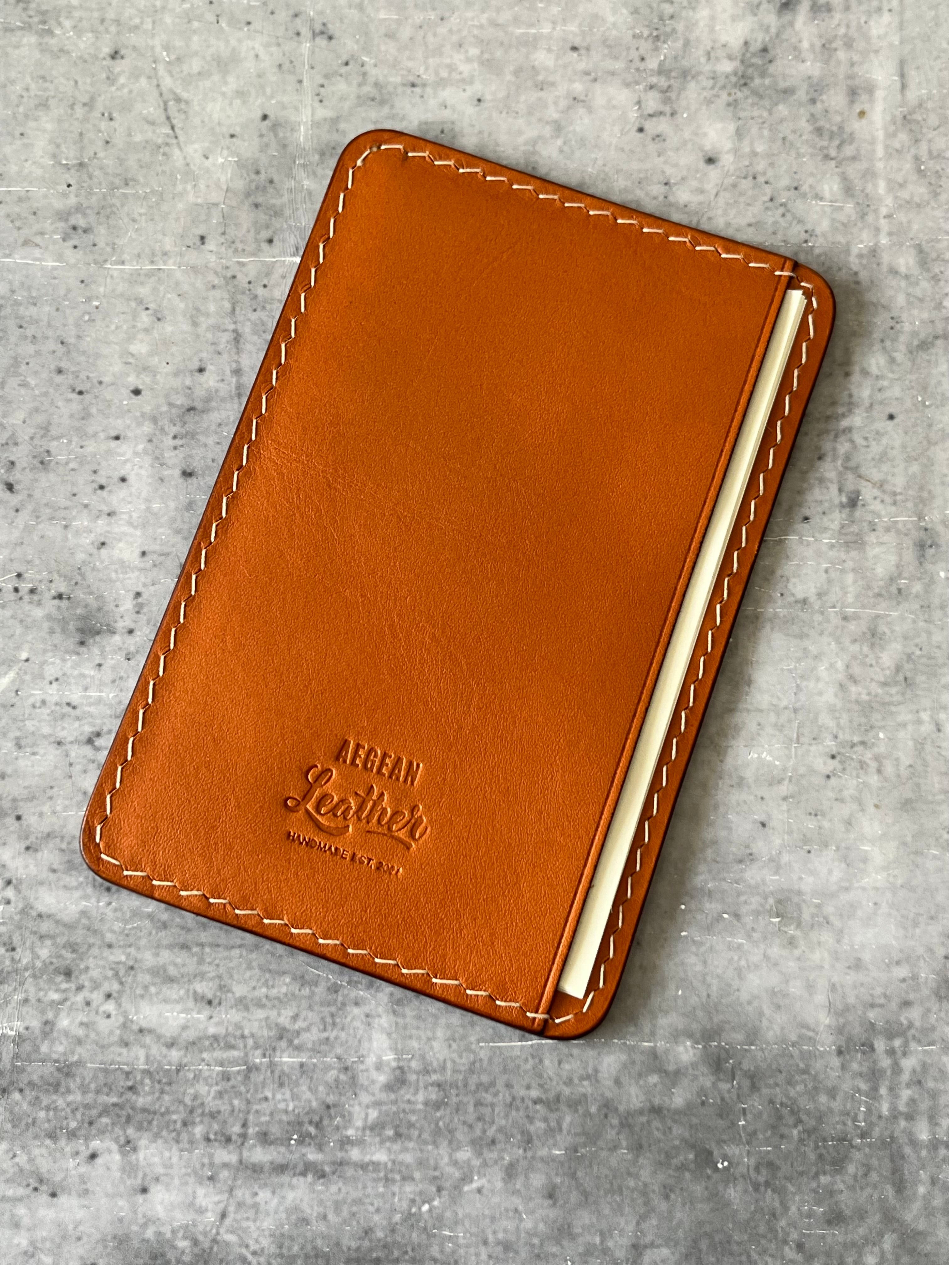 LEATHER JOTTER PAD-TAN