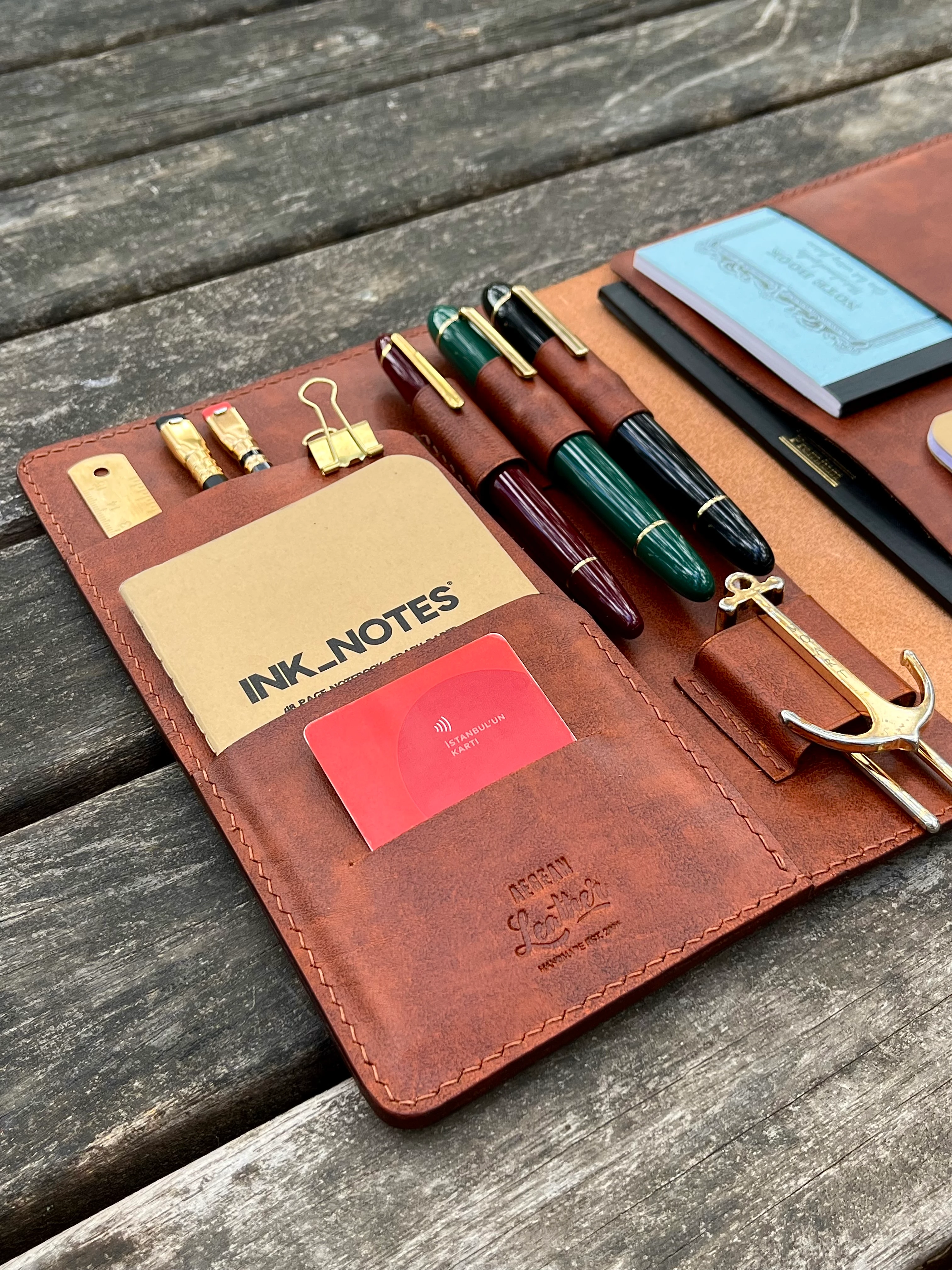 A5 LEATHER PORTFOLIO-Brown