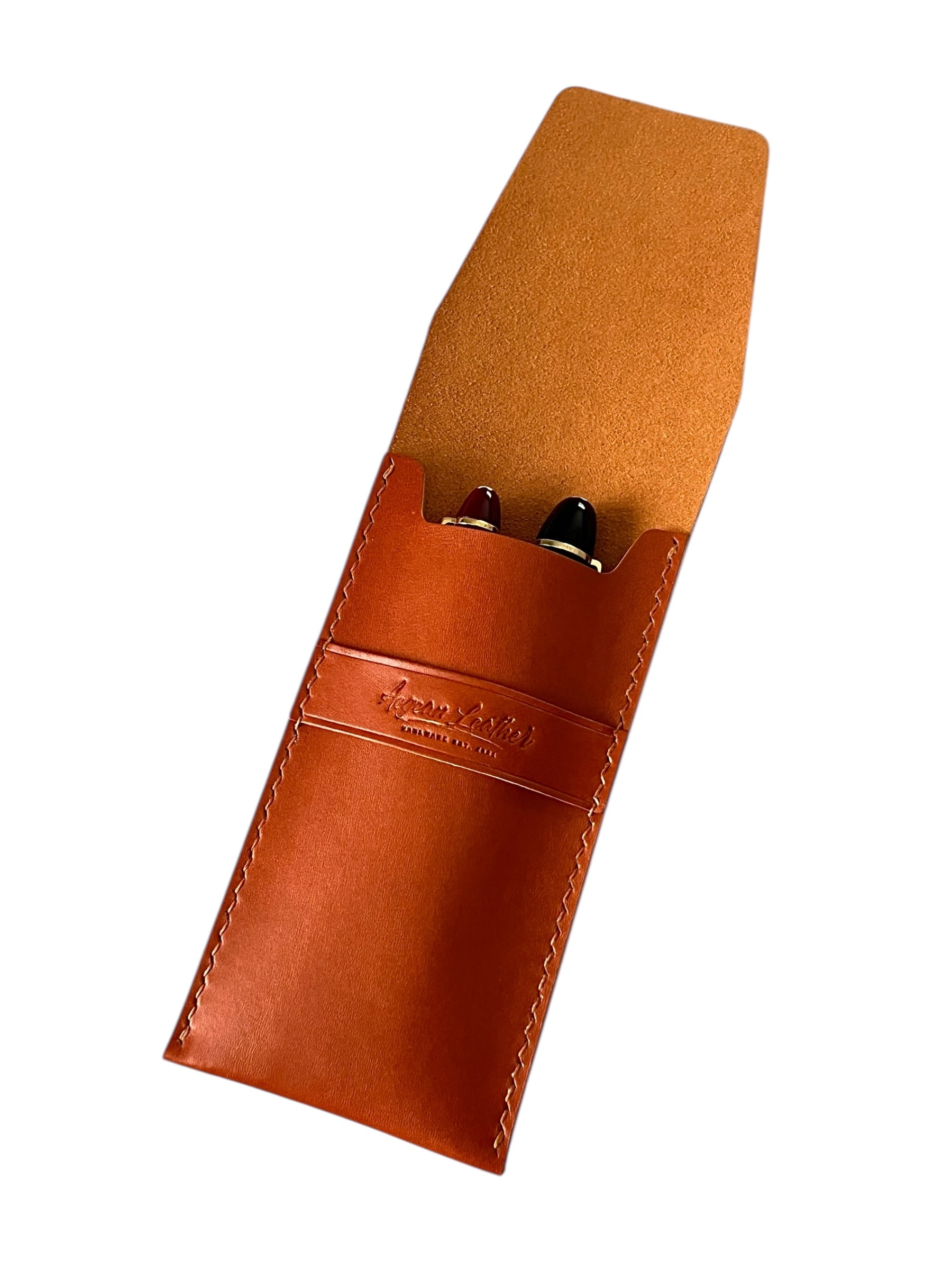 SIGNATURE PEN CASE-COGNAC