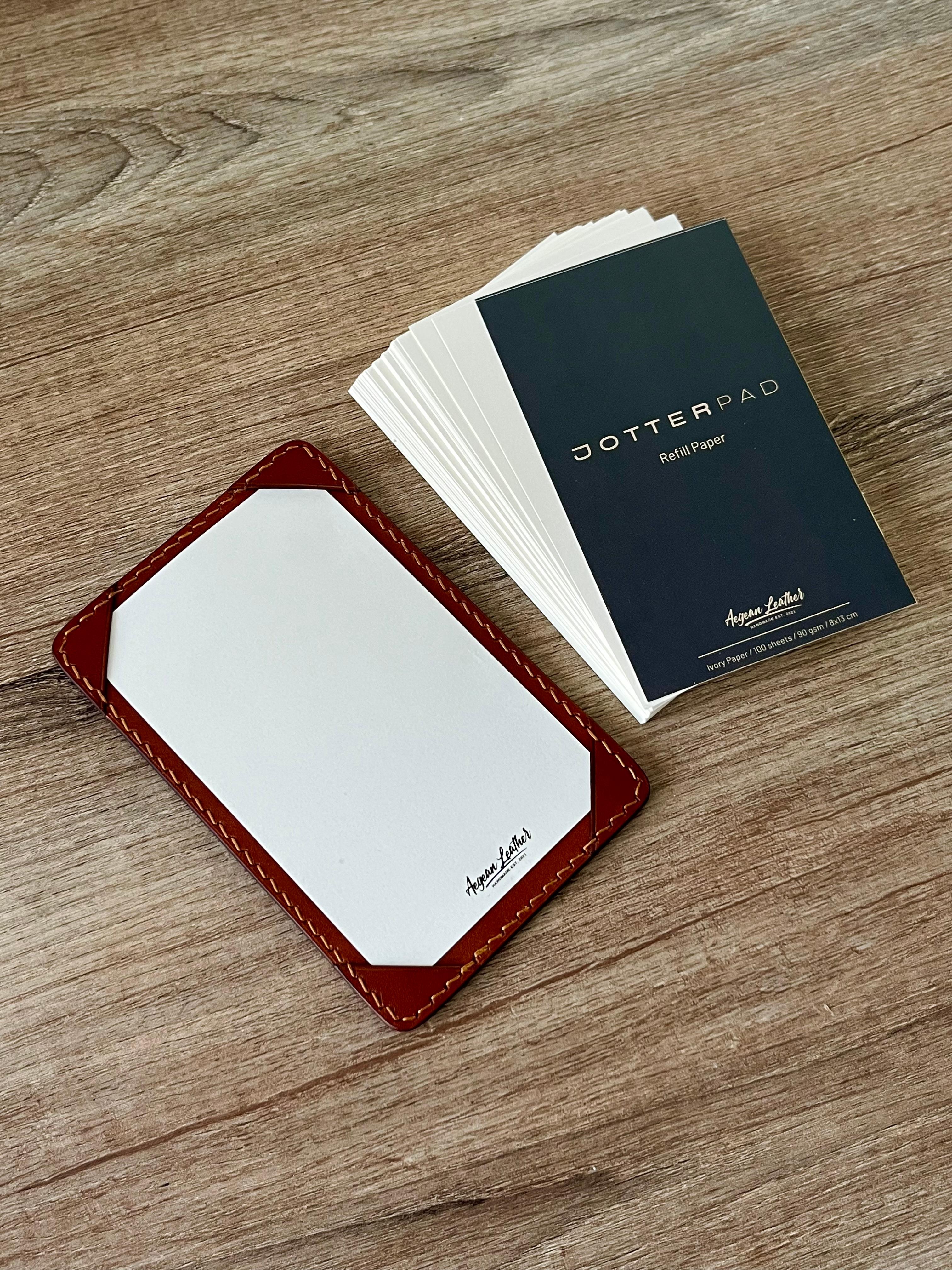LEATHER JOTTER PAD-COGNAC