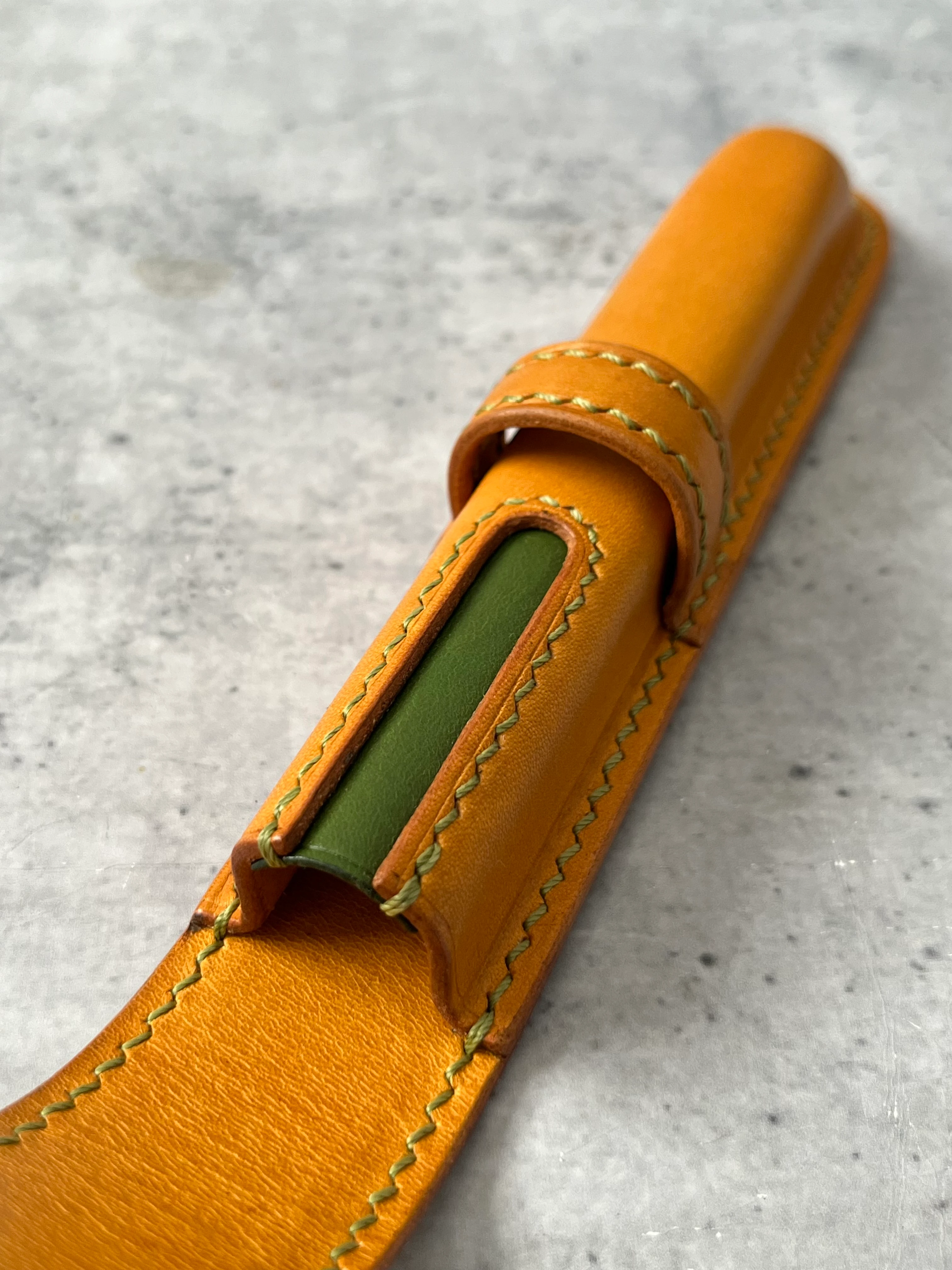 LEMON LEATHER SINGLE PEN CASE