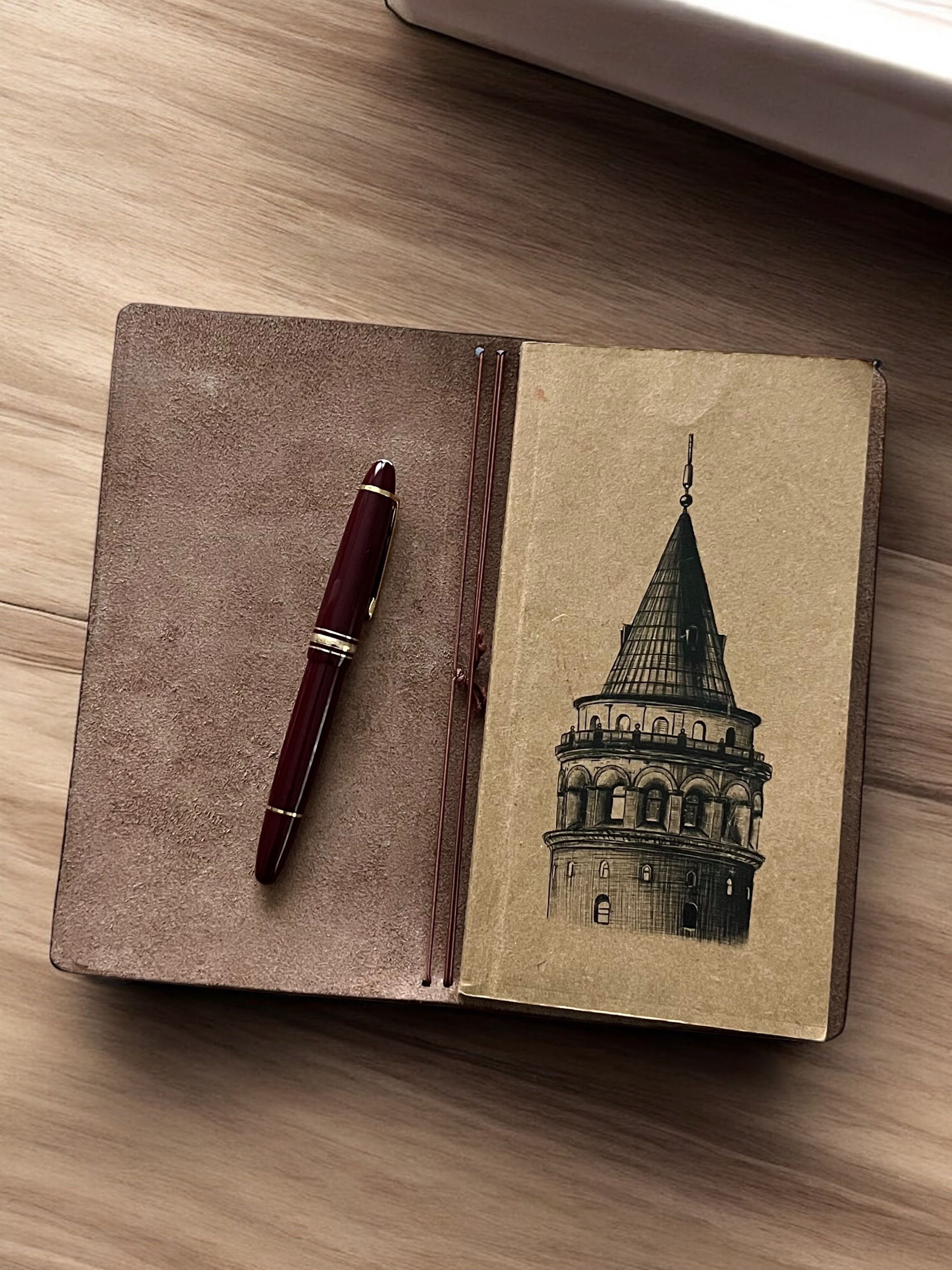 DERİ DEFTER KILIFI-KOYU KAHVE