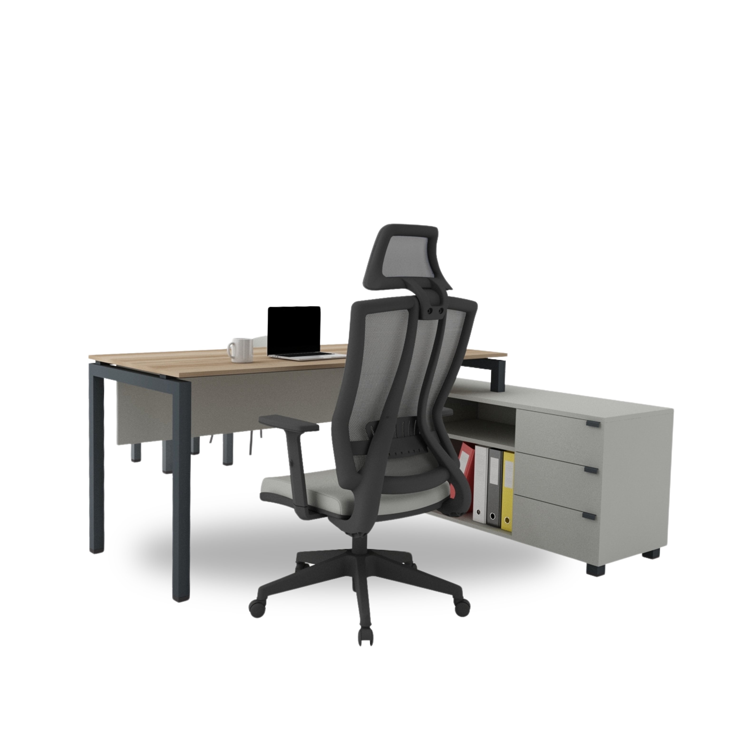 Karem Etajerli Ofis Çalışma Masası