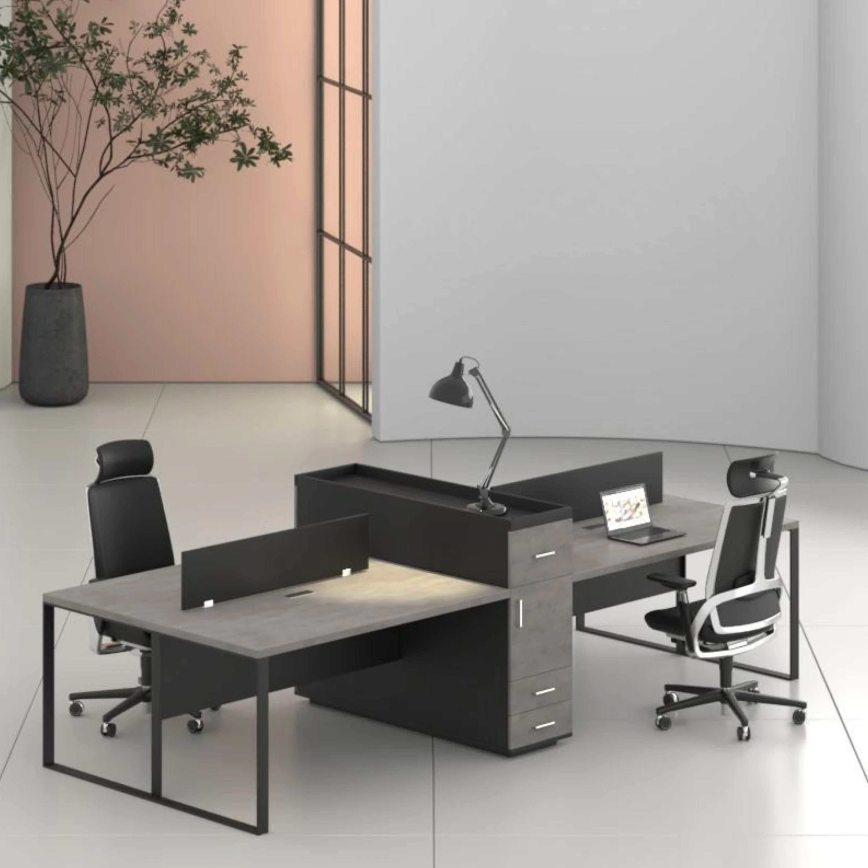 Win Dolaplı Dörtlü Çalışma Masası