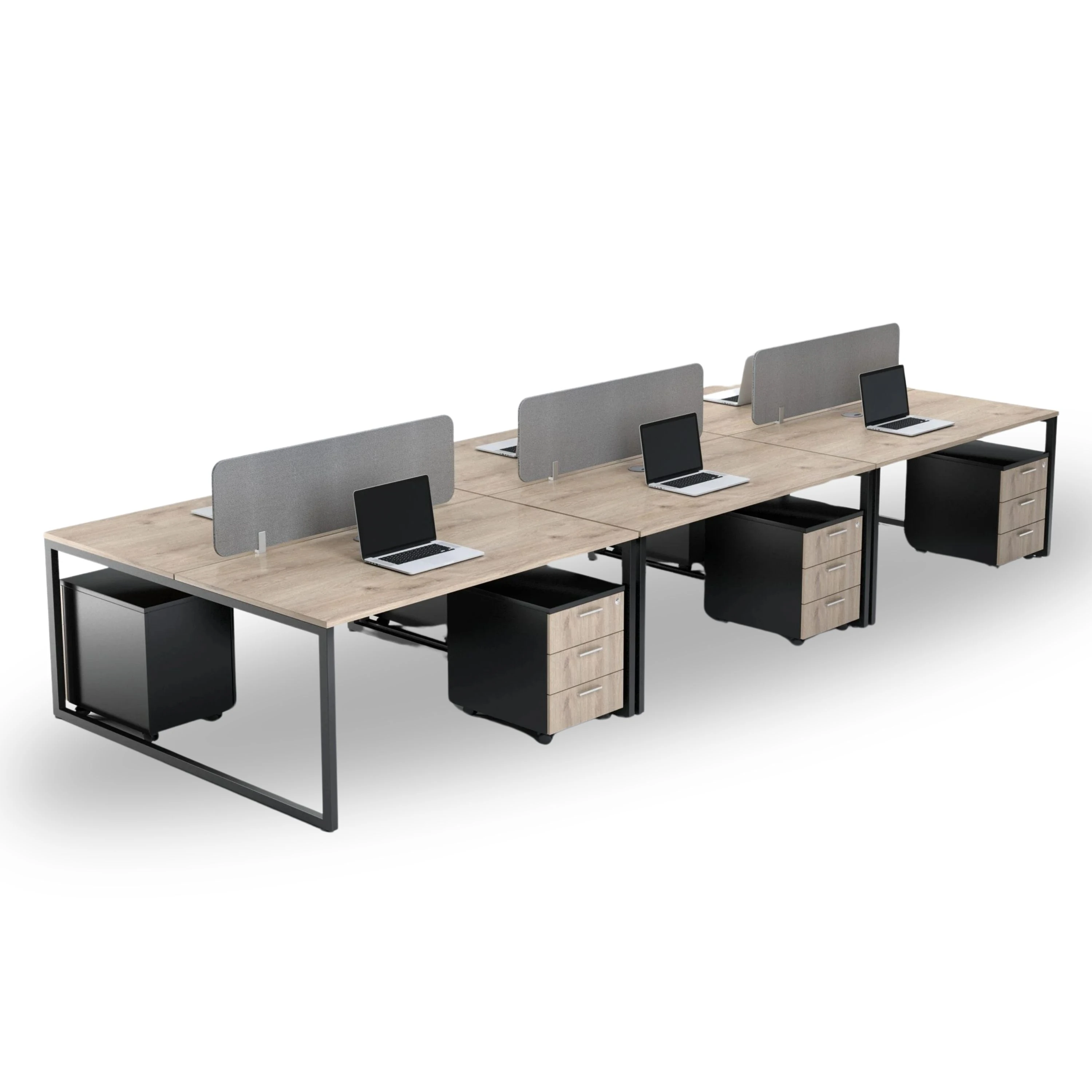 Dusk 6 Kişilik Çalışma Masası, Kumaş Kaplı Seperatör