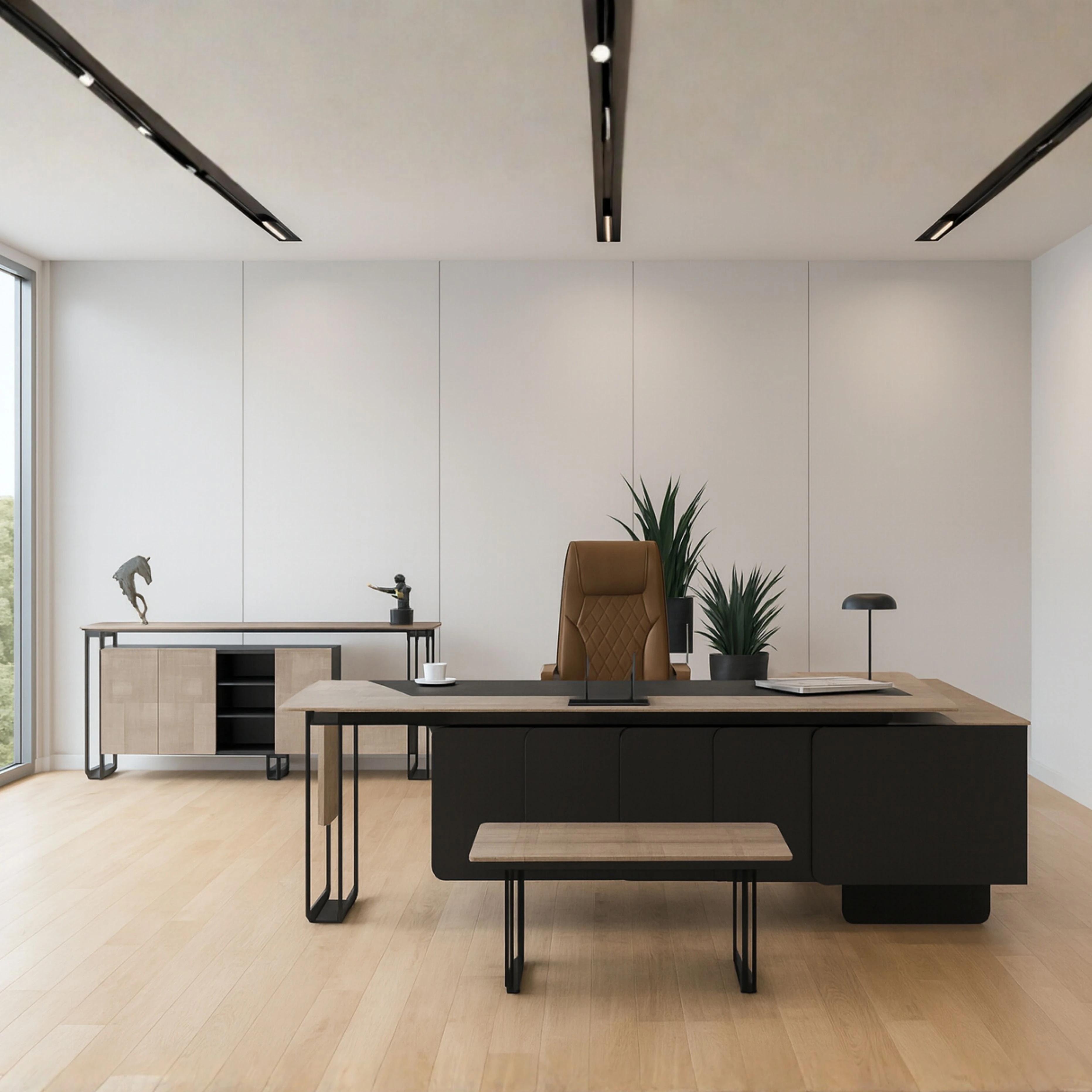 Inox Yönetici Ofis Masa Takımı