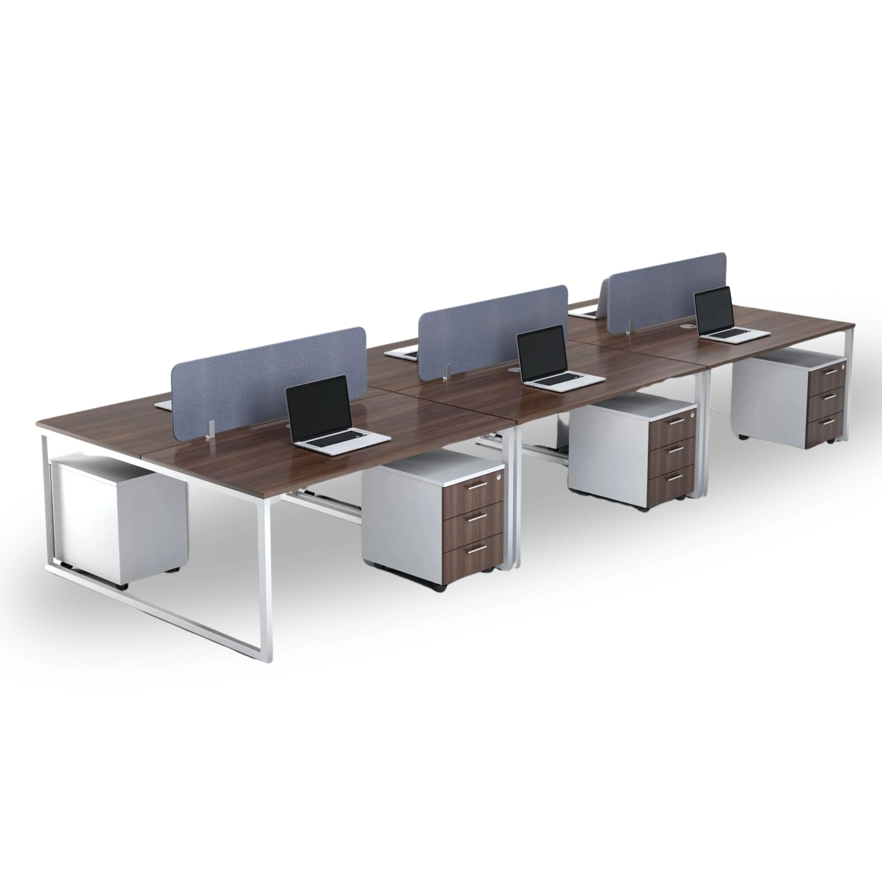 Dusk 6 Kişilik Çalışma Masası, Kumaş Kaplı Seperatör