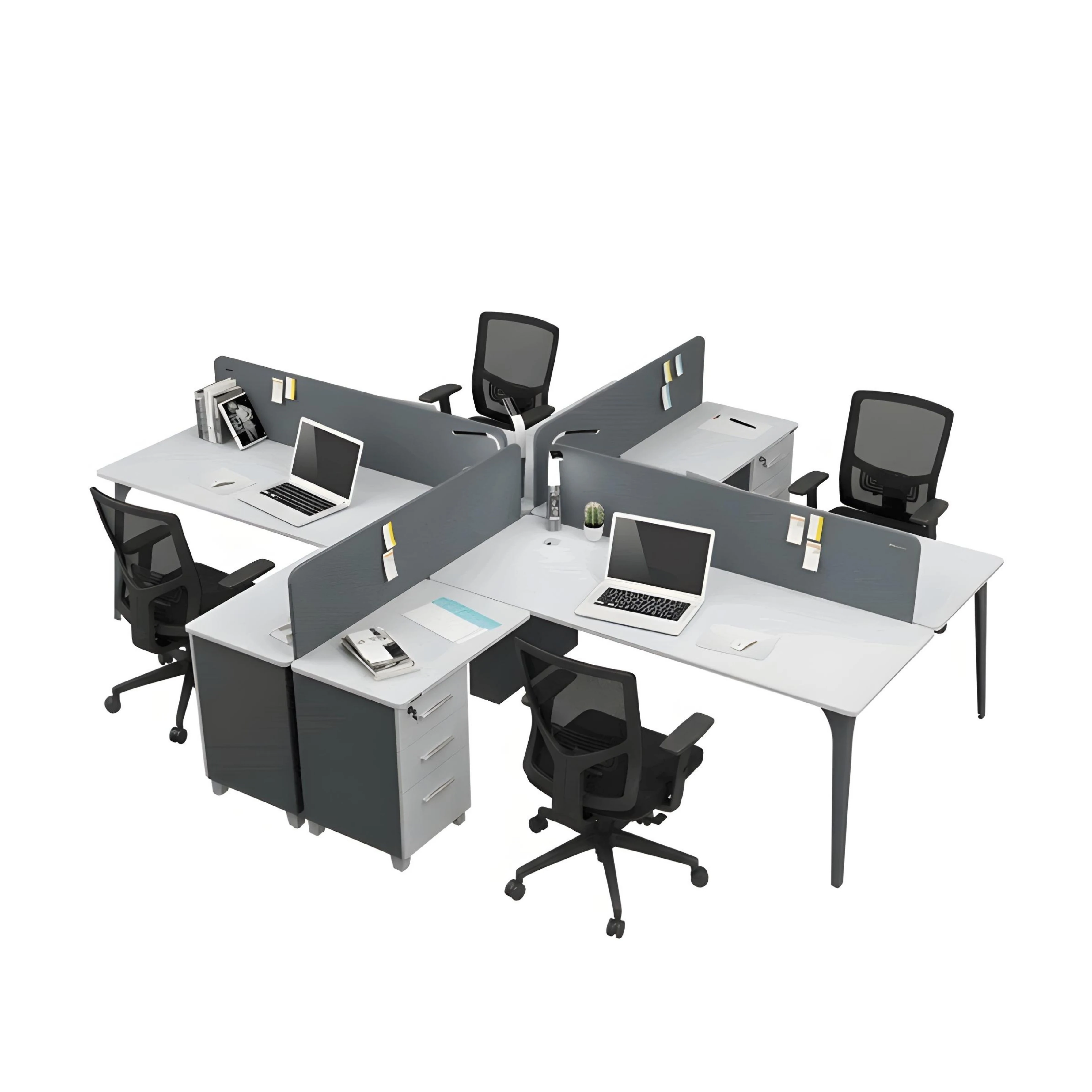 Lino Yüksek Kesonlu 4'lü Çalışma Masası