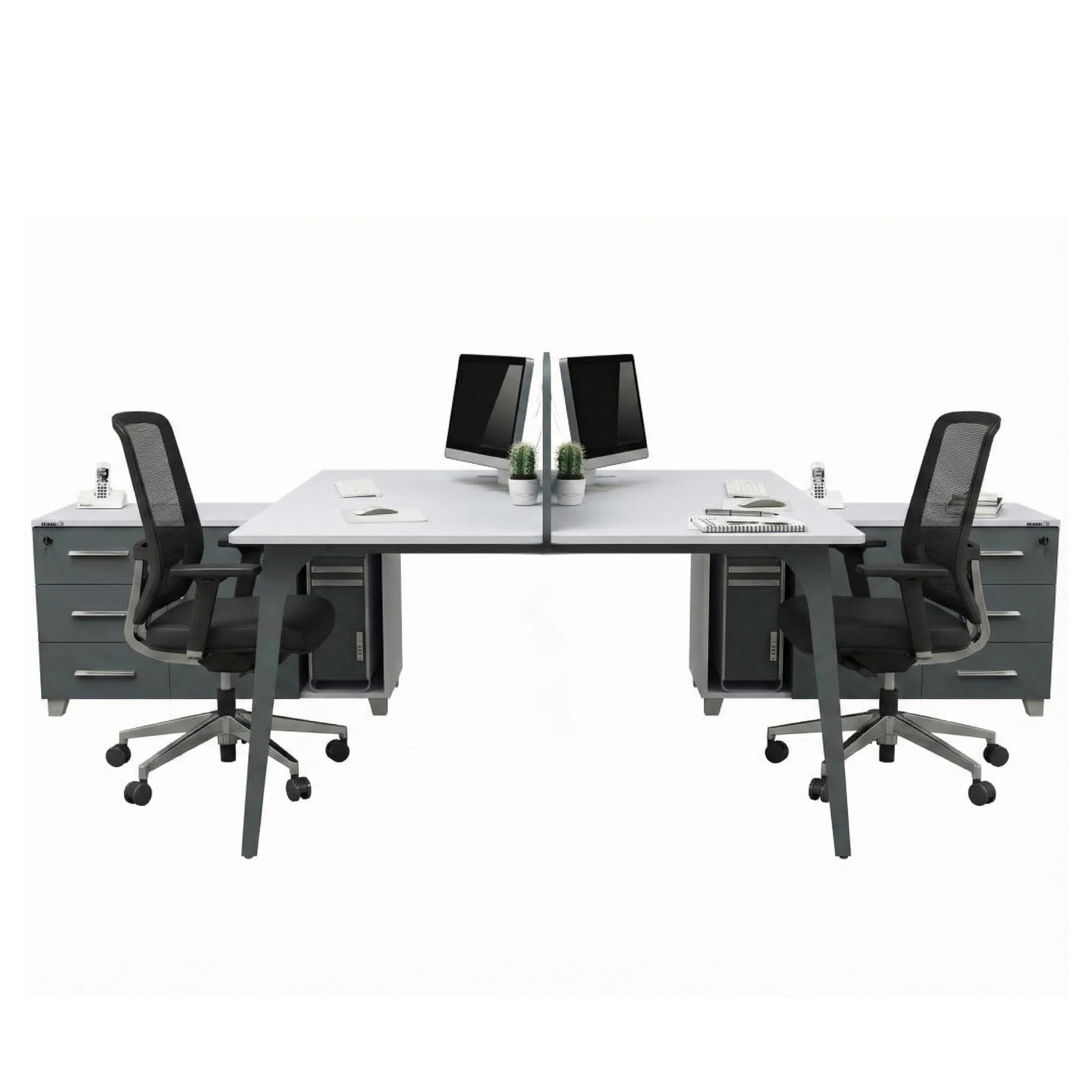 Lino Etajerli İkili Çalışma Masası