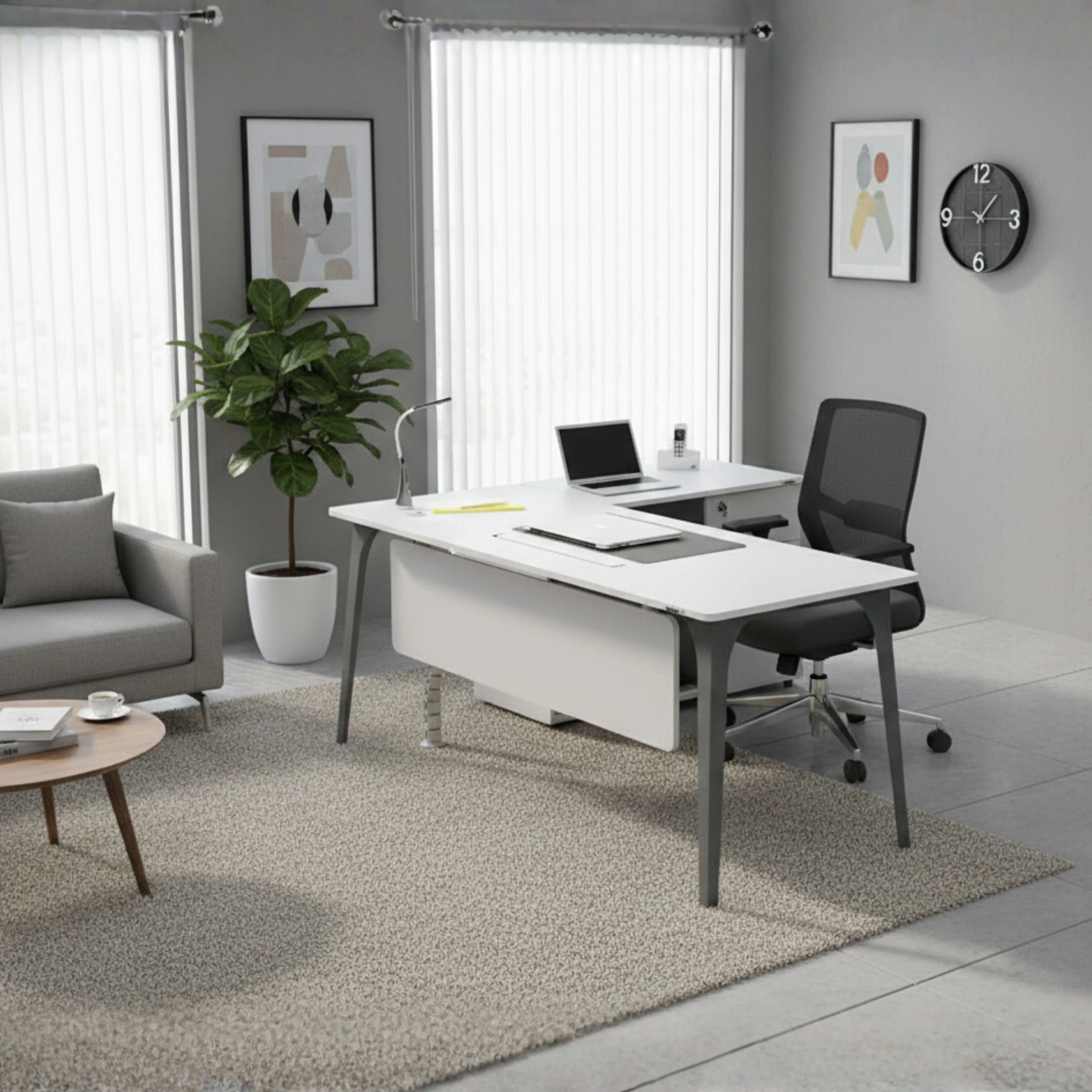 Lino Yüksek Kesonlu Çalışma Masası 