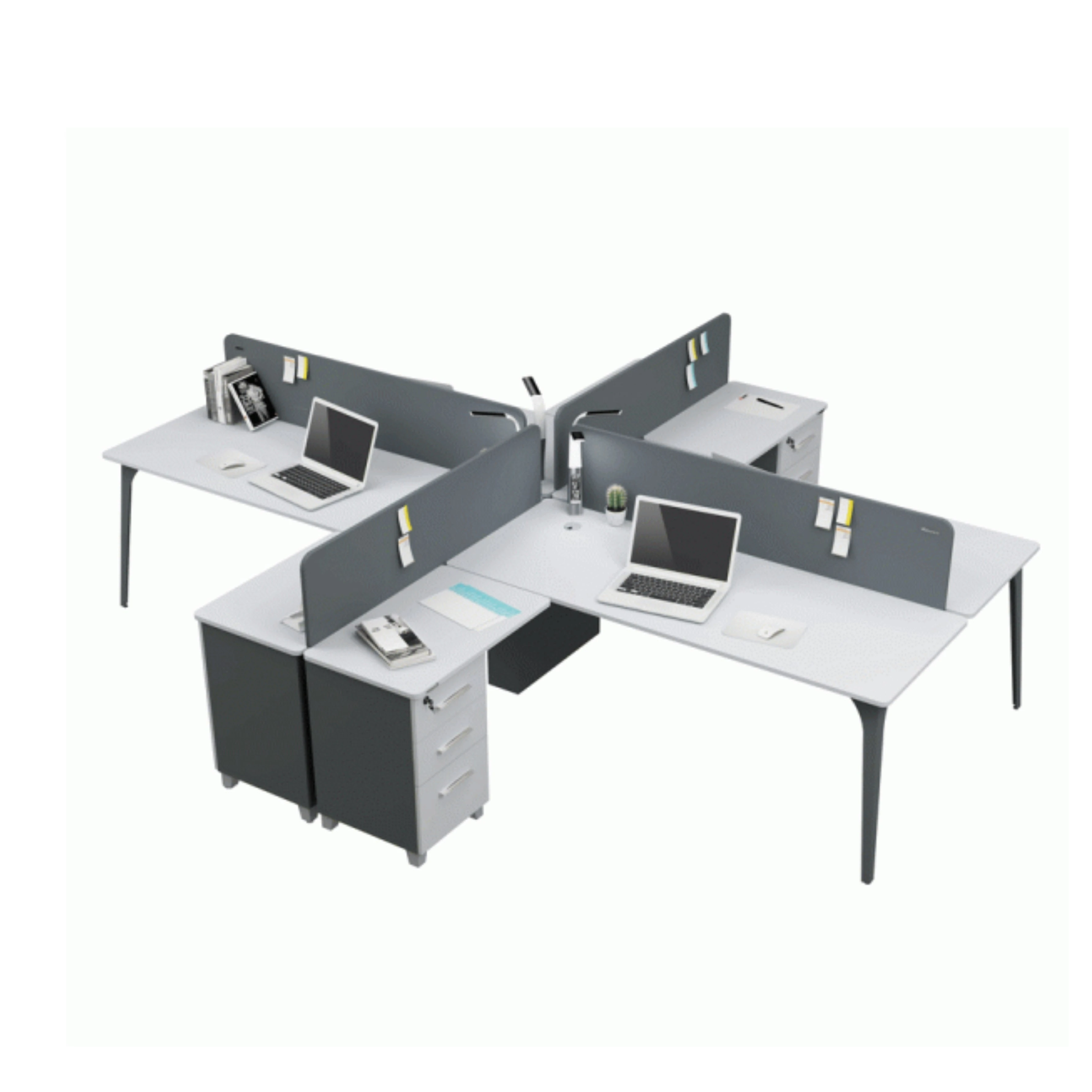 Lino Yüksek Kesonlu 4'lü Çalışma Masası