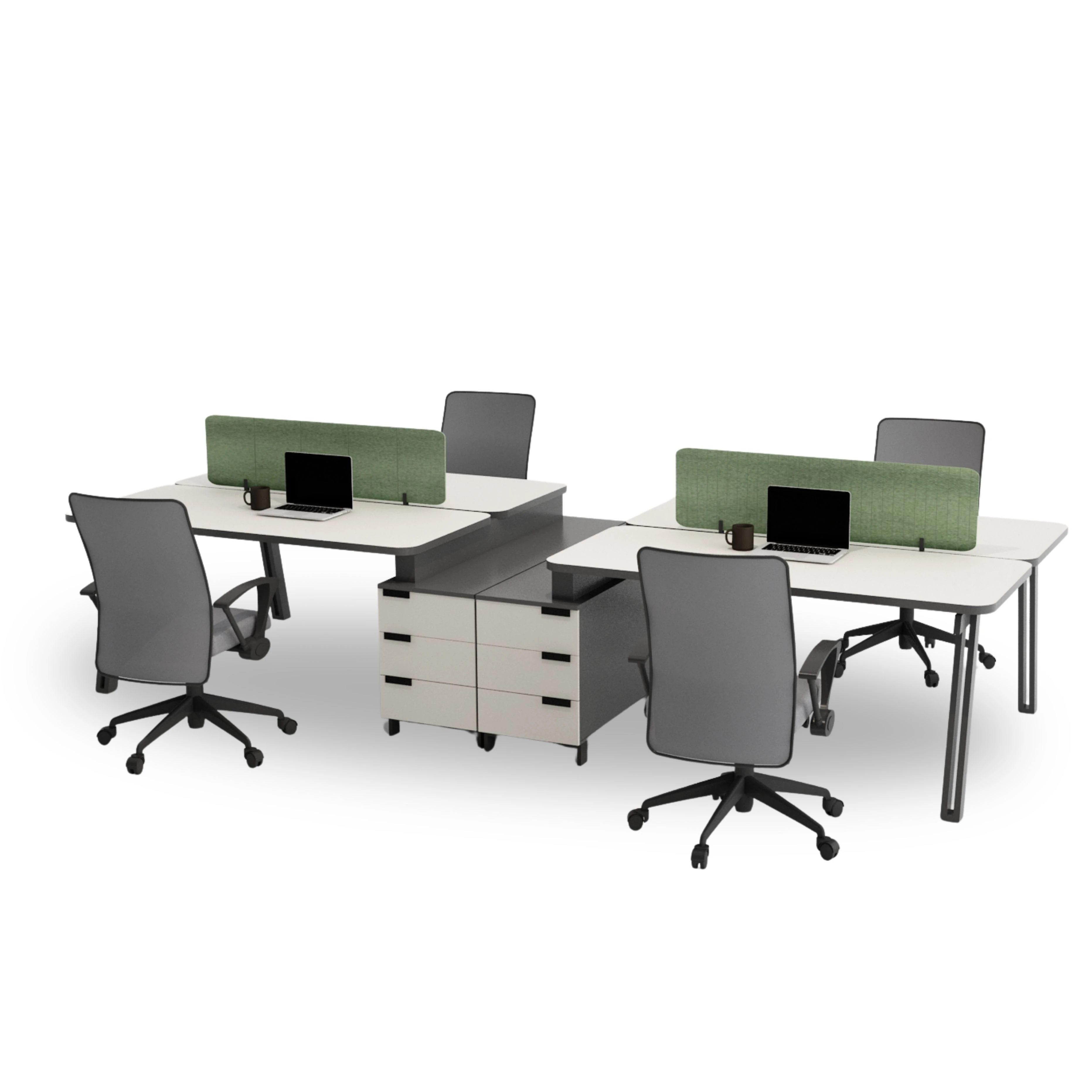 Tween Kesonlu Dörtlü Çalışma Masaları