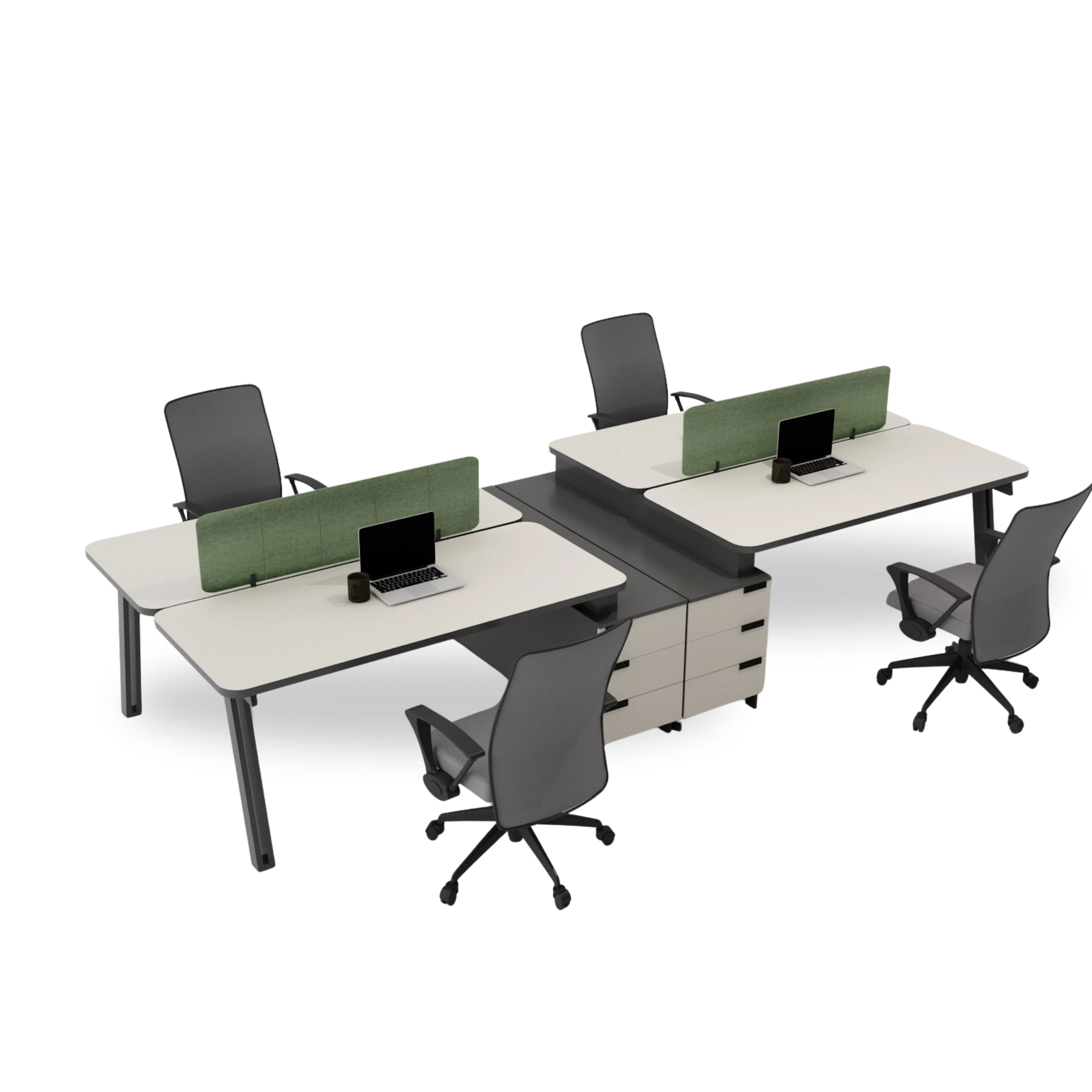 Tween Kesonlu Dörtlü Çalışma Masaları