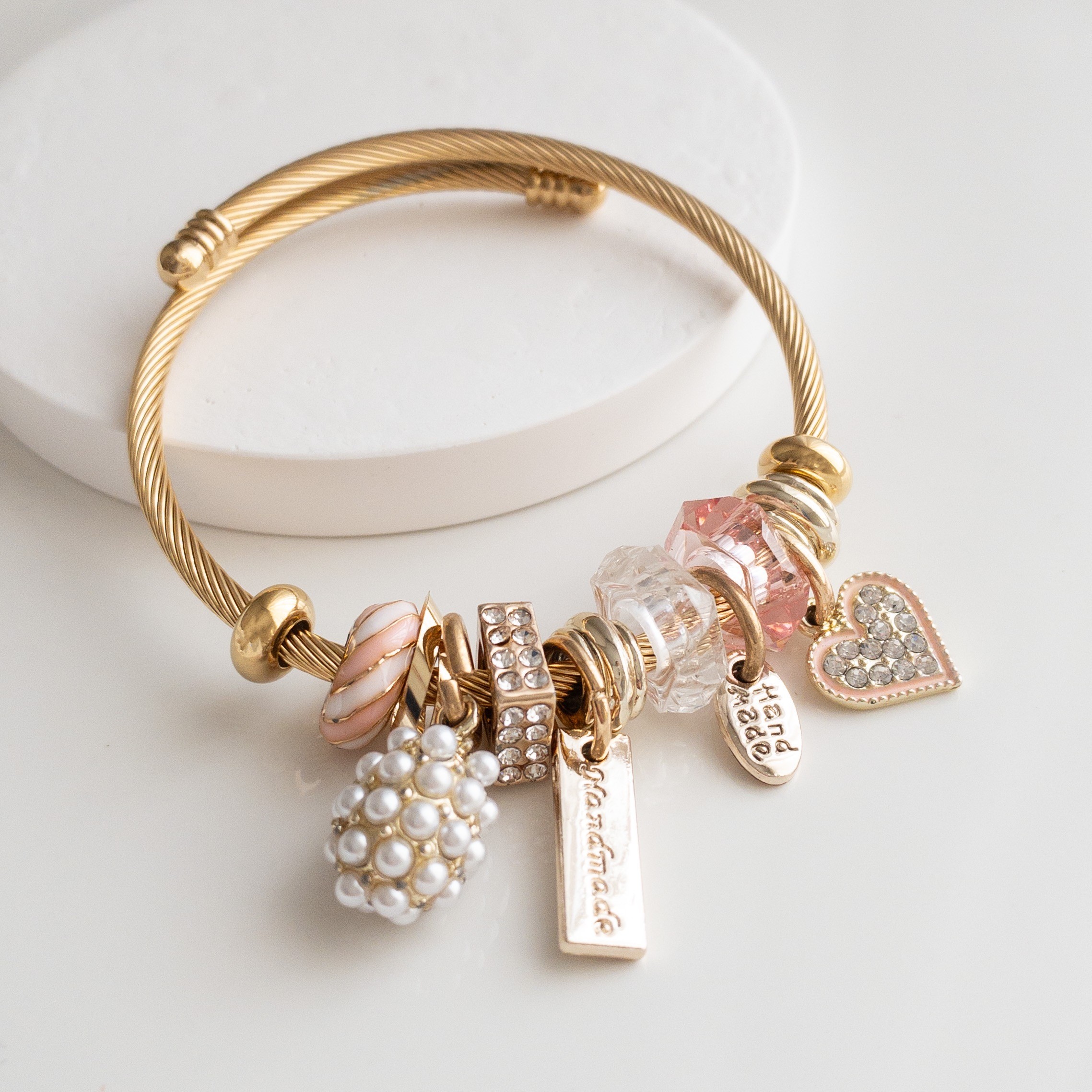 Pink Pearl Çelik Pandora Bileklik