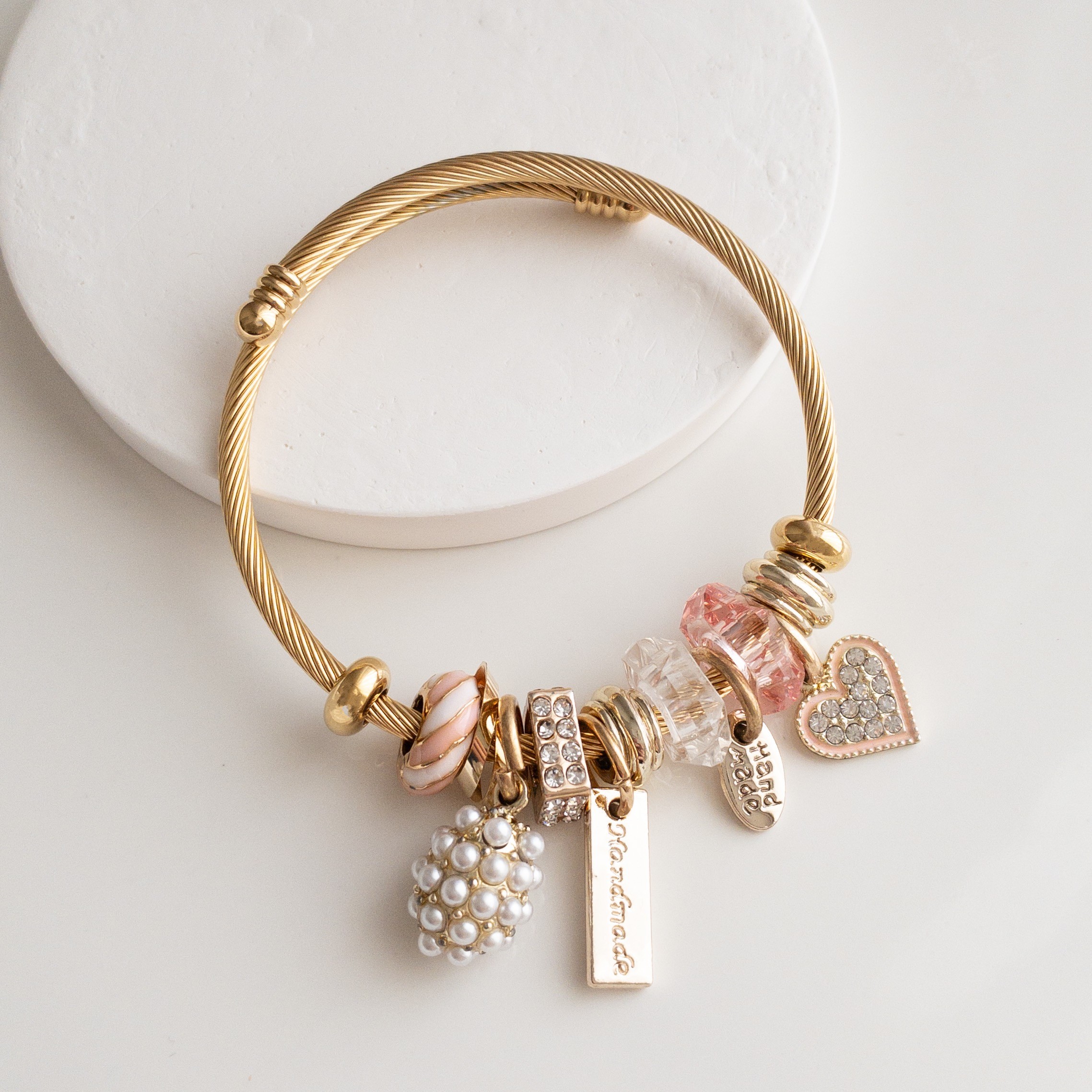 Pink Pearl Çelik Pandora Bileklik