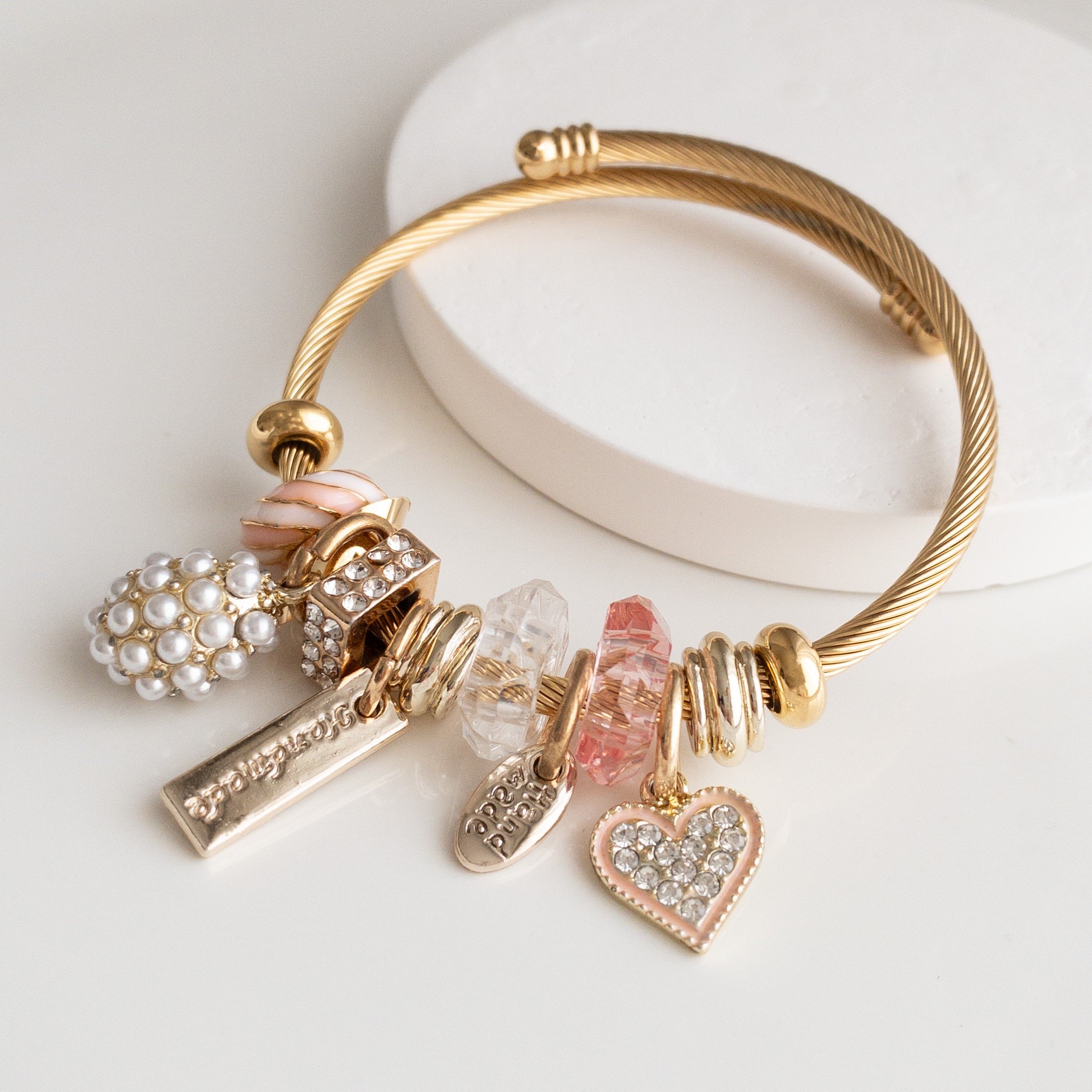 Pink Pearl Çelik Pandora Bileklik