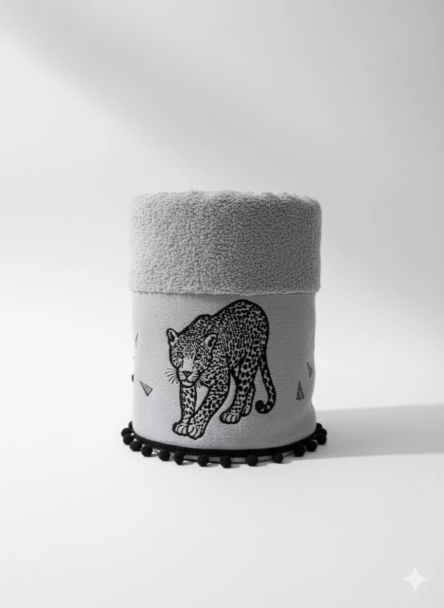 Özel Tasarım Leopar Desen 50x90 cm 100% Pamuk Yüz Havlusu