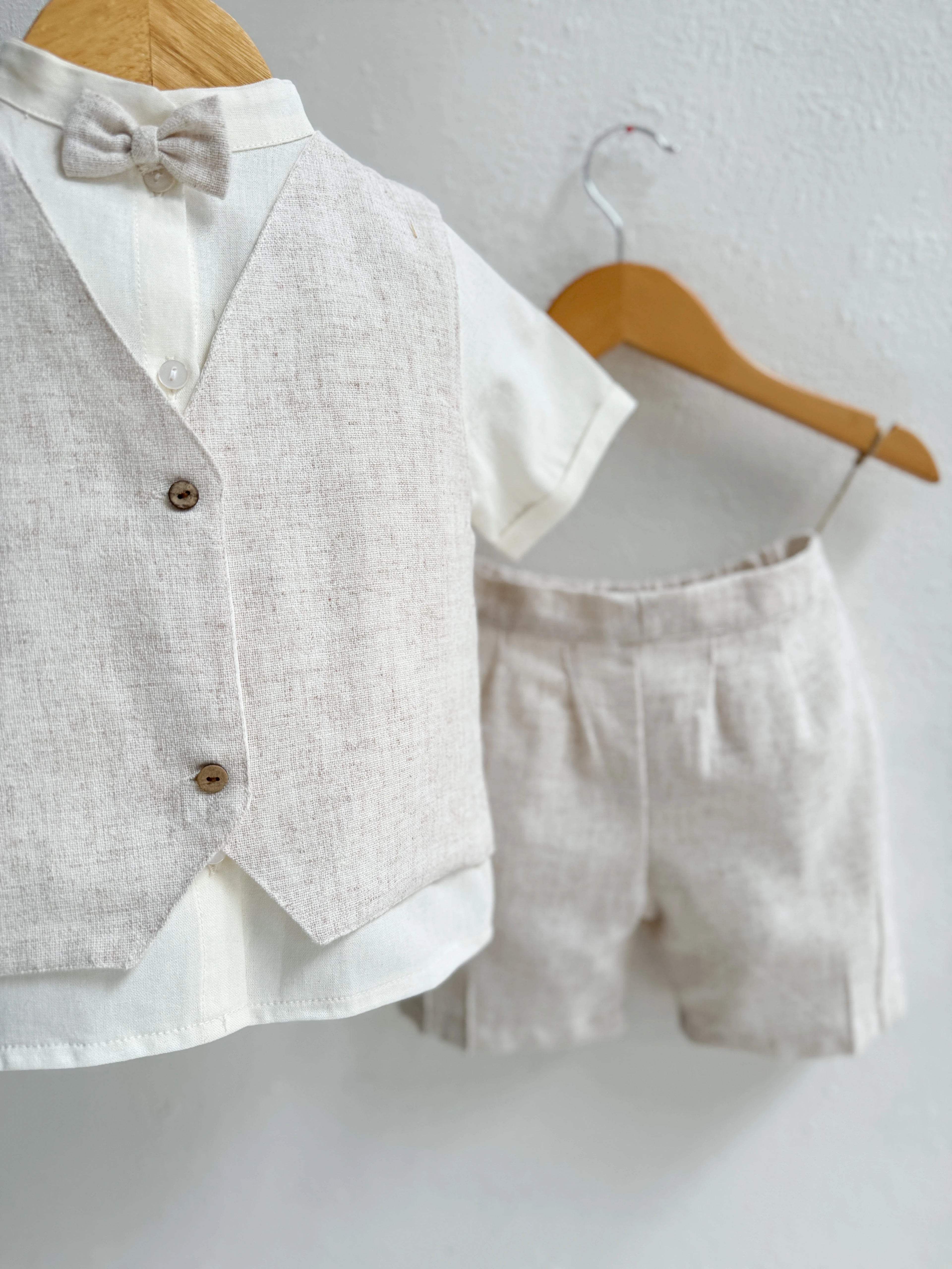 KETEN YELEK- GÖMLEK-ŞORT