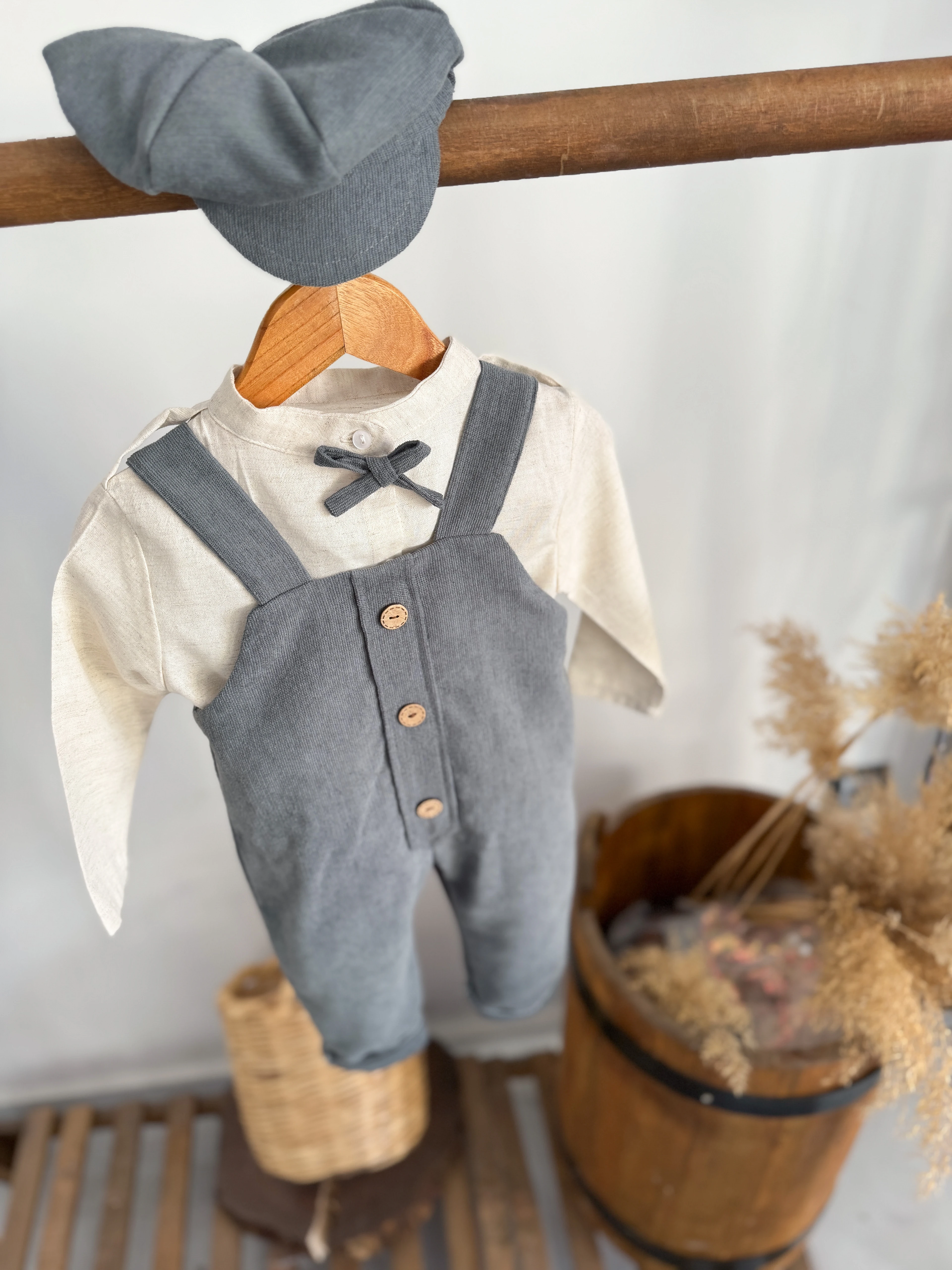 MAVİMSİ GRİ KADİFE BAHÇIVAN- GÖMLEK 