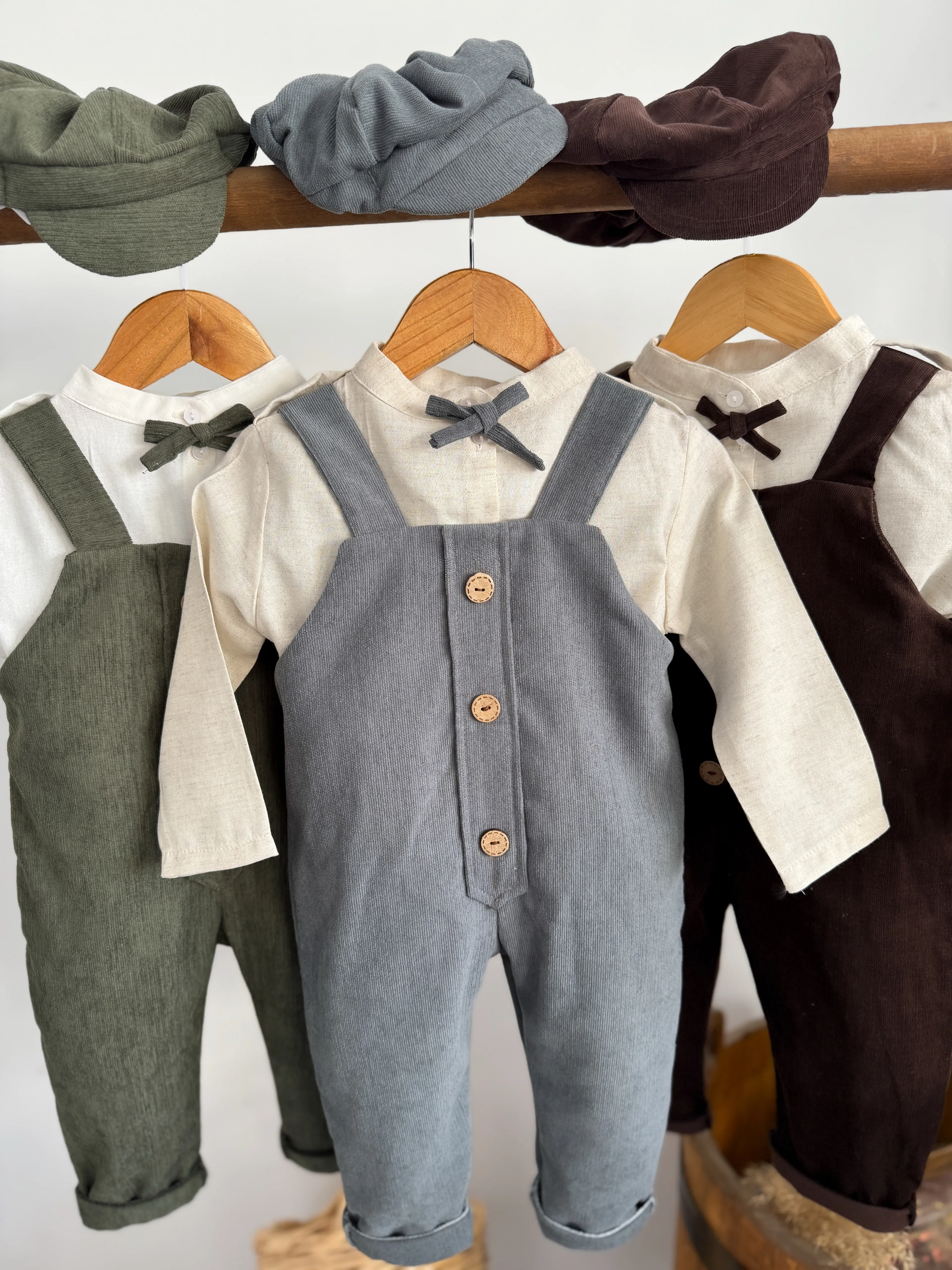 HAKİ KADİFE BAHÇIVAN - GÖMLEK