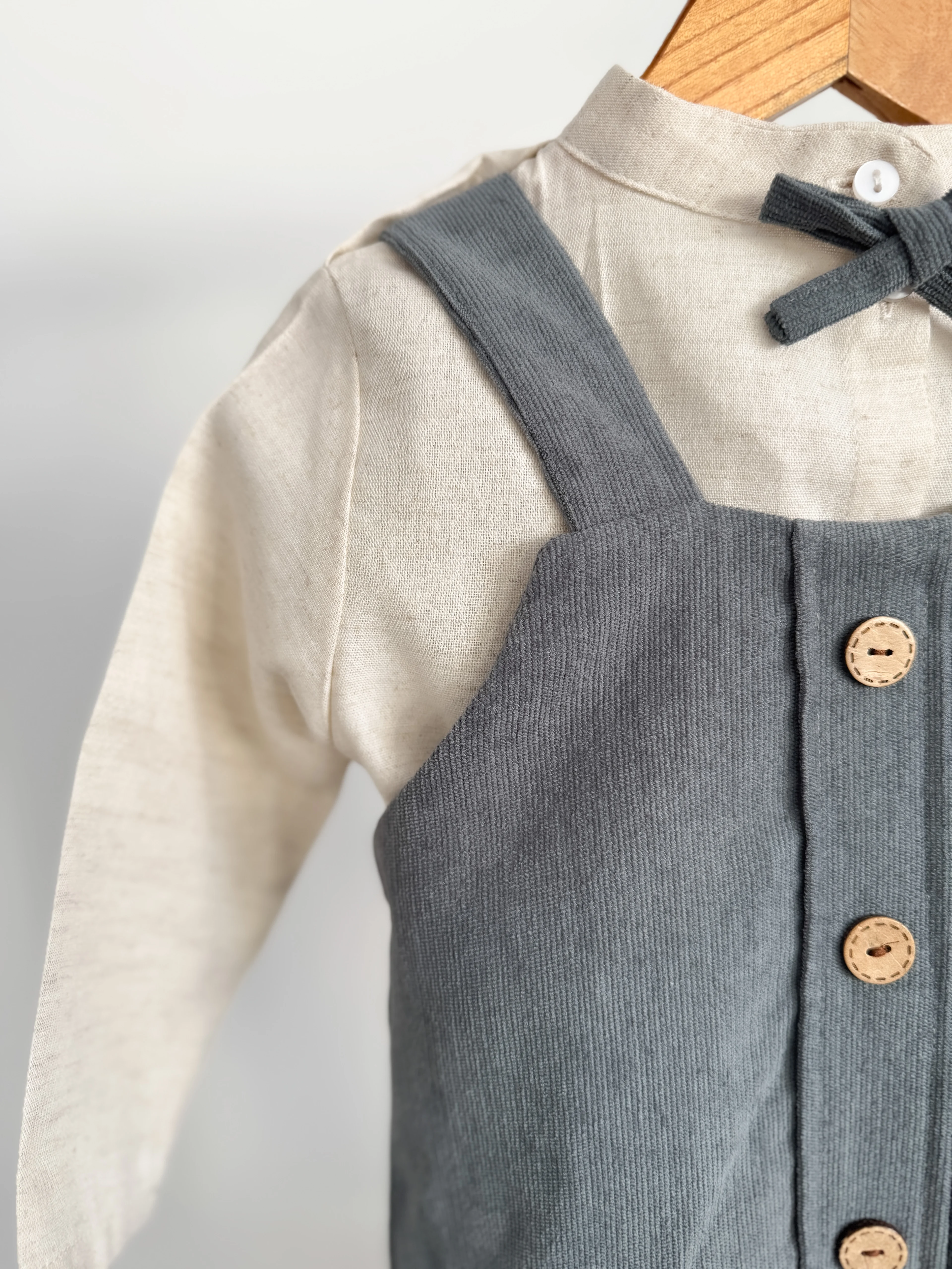 MAVİMSİ GRİ KADİFE BAHÇIVAN- GÖMLEK 