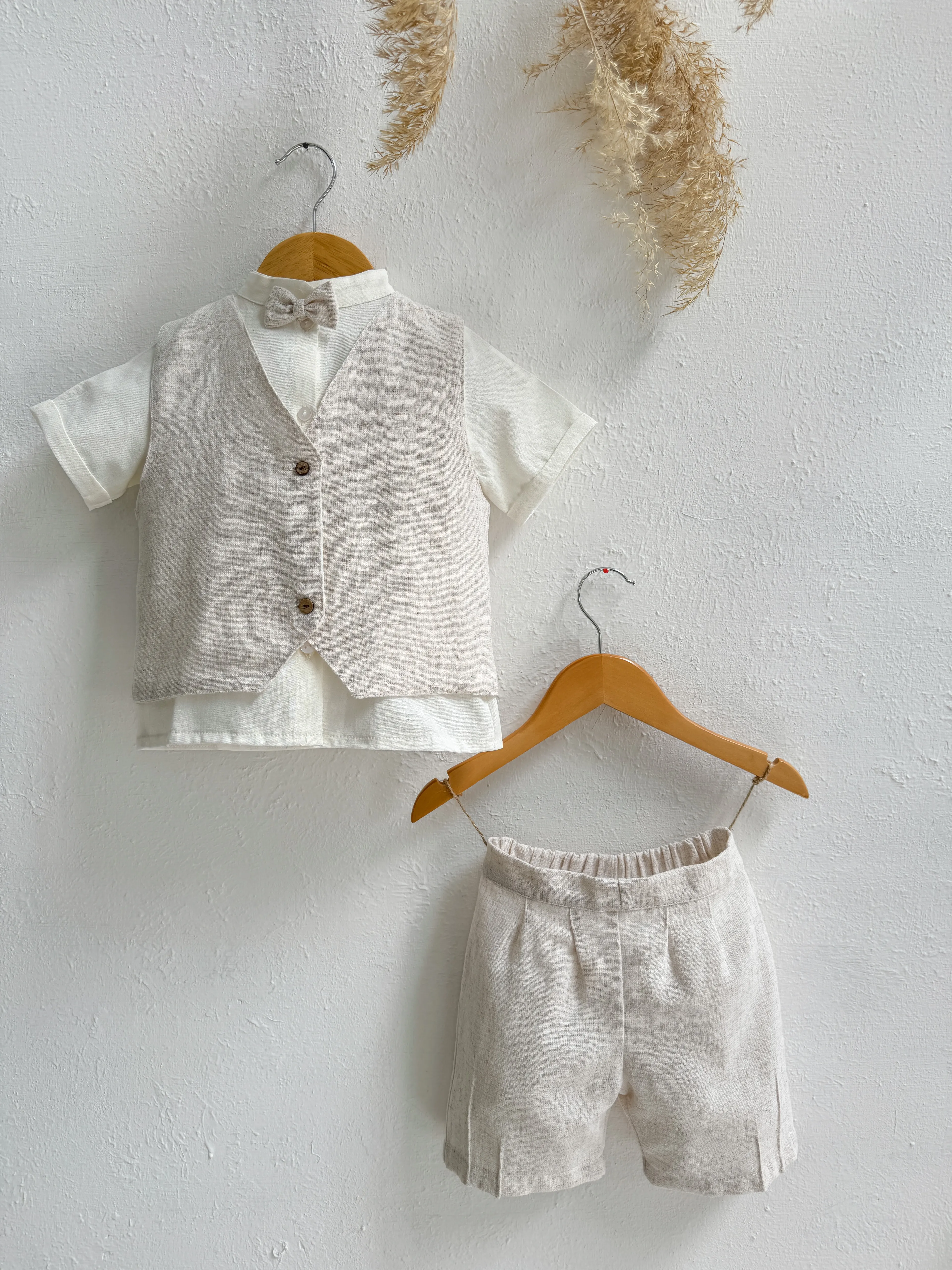 KETEN YELEK- GÖMLEK-ŞORT